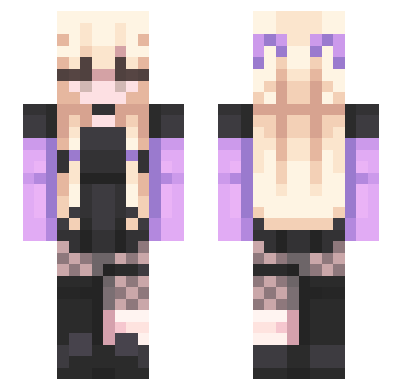 ru3y Minecraft skin, front and back view
