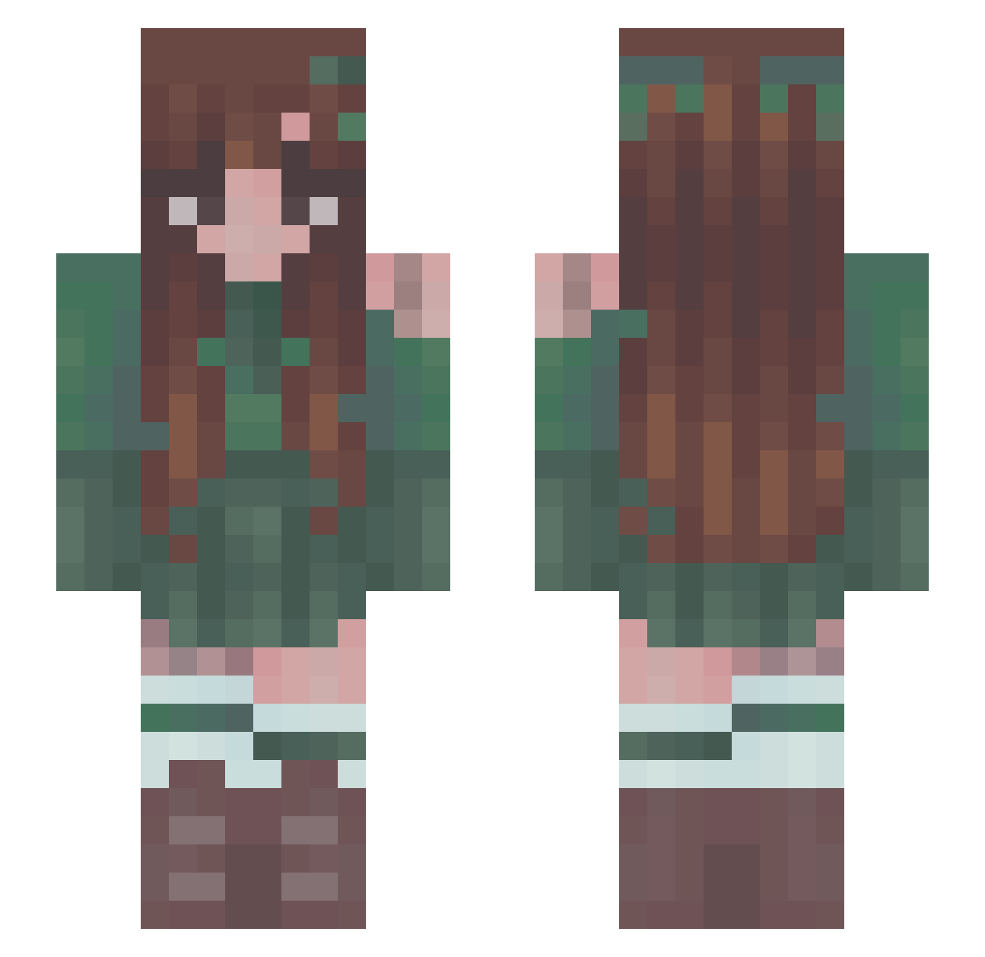 Jamm5160 Minecraft skin, front and back view