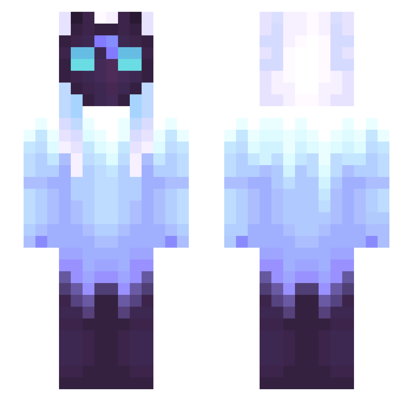 Kantrel Minecraft skin, front and back view