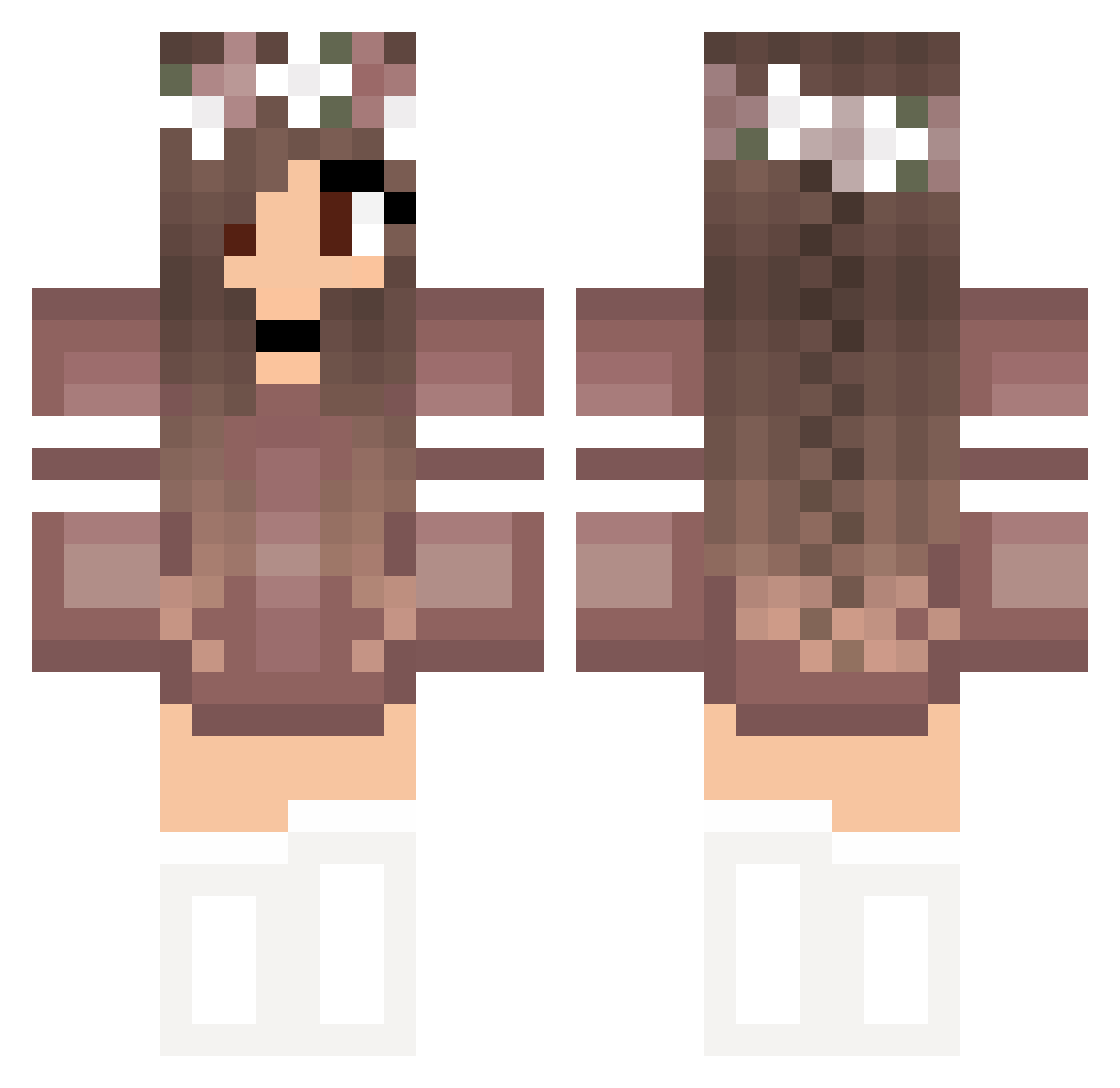 AnnieMinnie Minecraft skin, front and back view