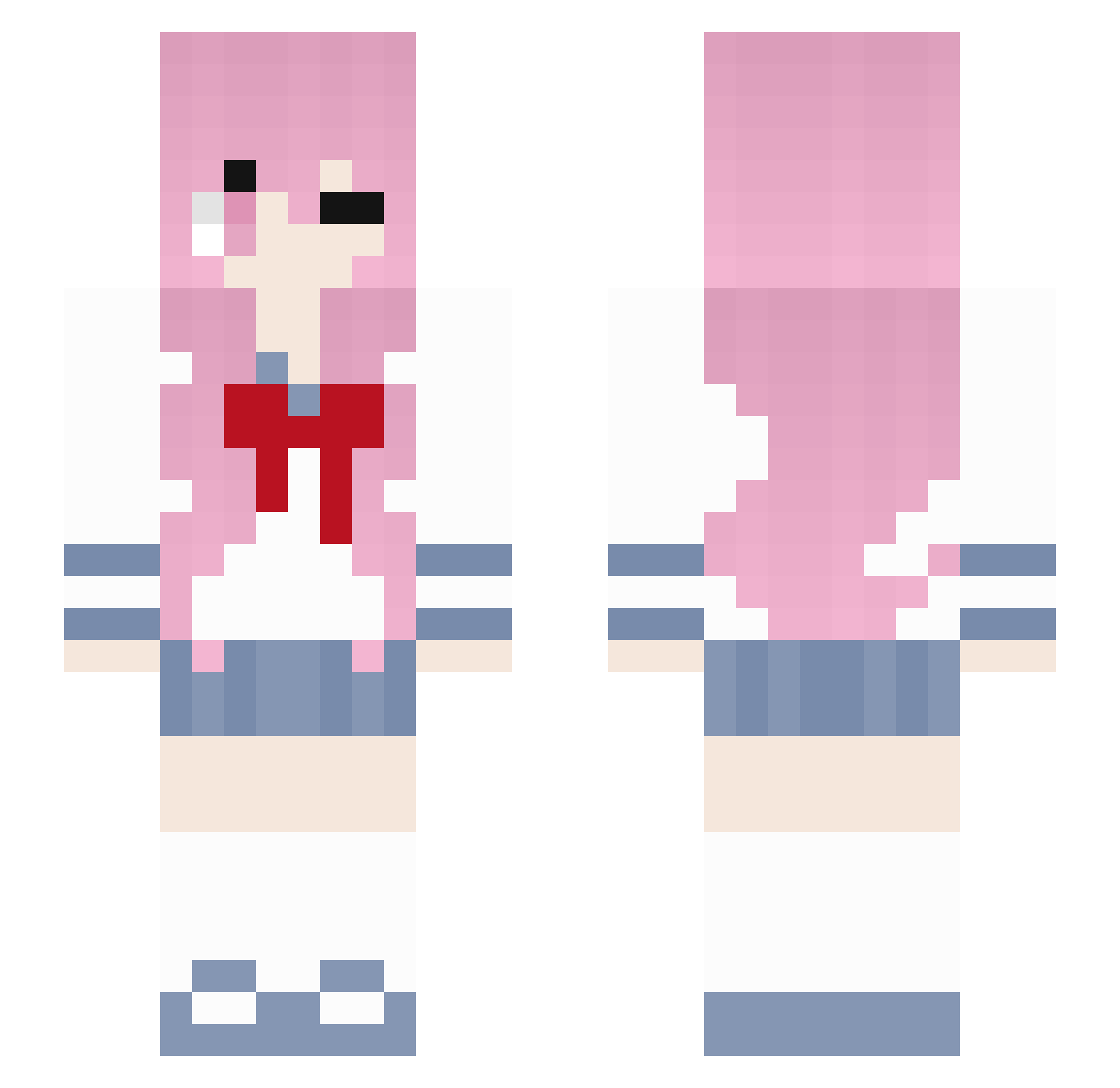 tsukitai Minecraft skin, front and back view
