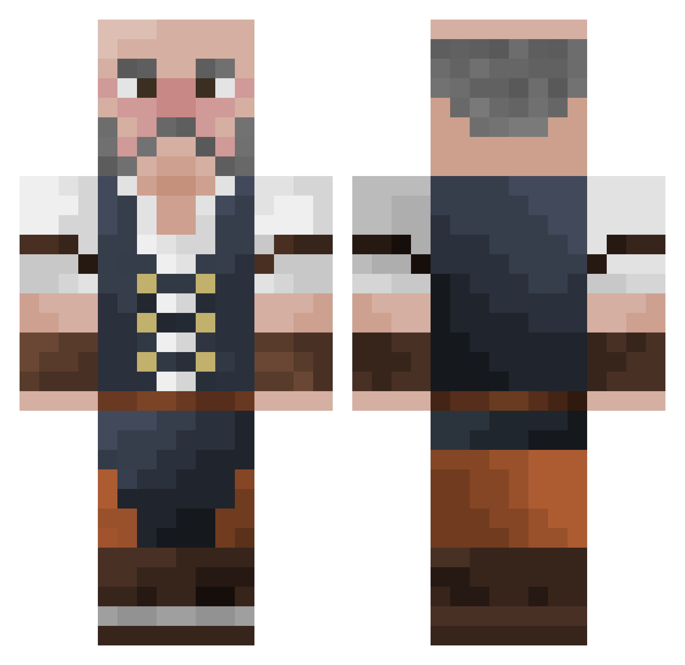 Midveid Minecraft skin, front and back view