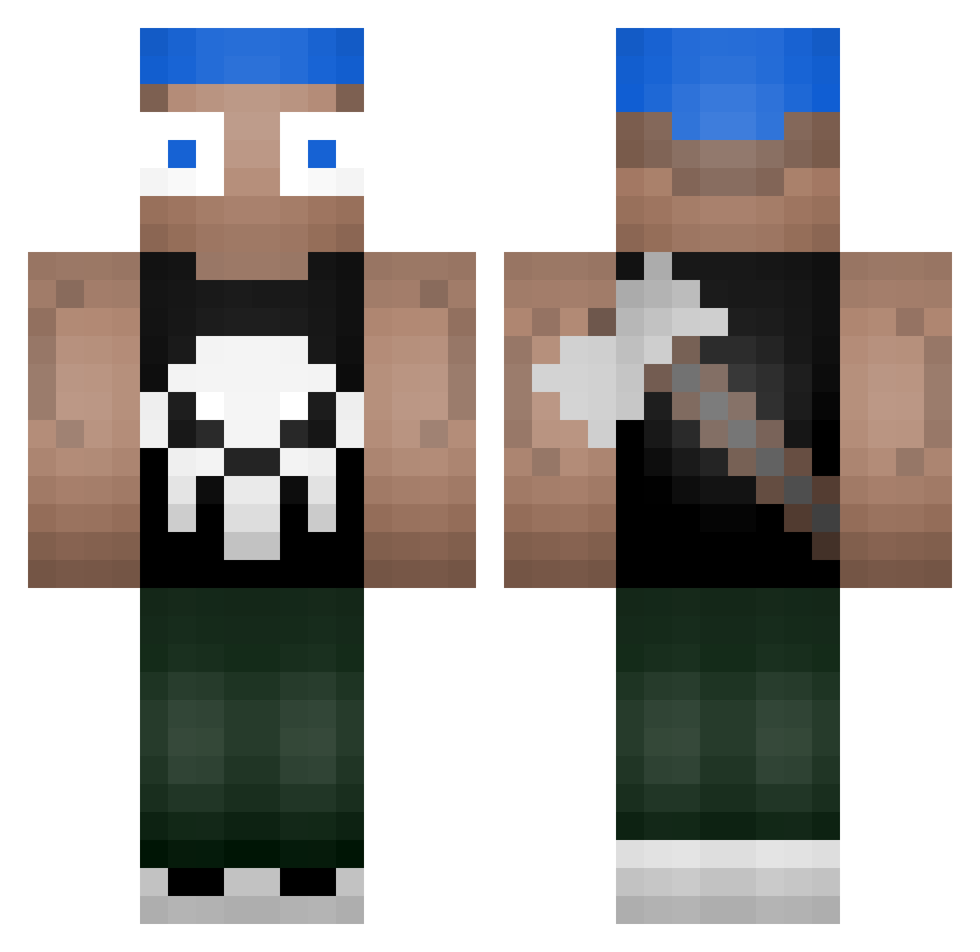 Petardinho Minecraft skin, front and back view