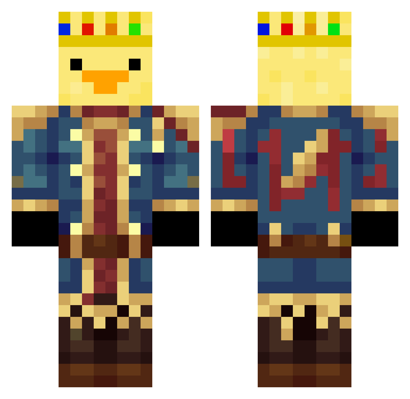 LickyMickey Minecraft skin, front and back view