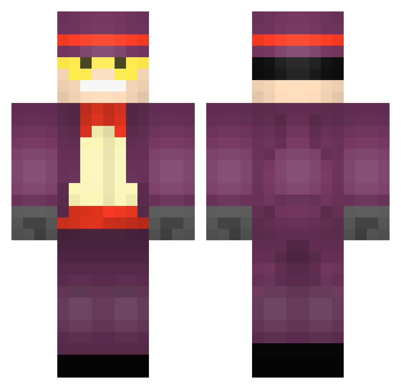Jitsu_ Minecraft skin, front and back view
