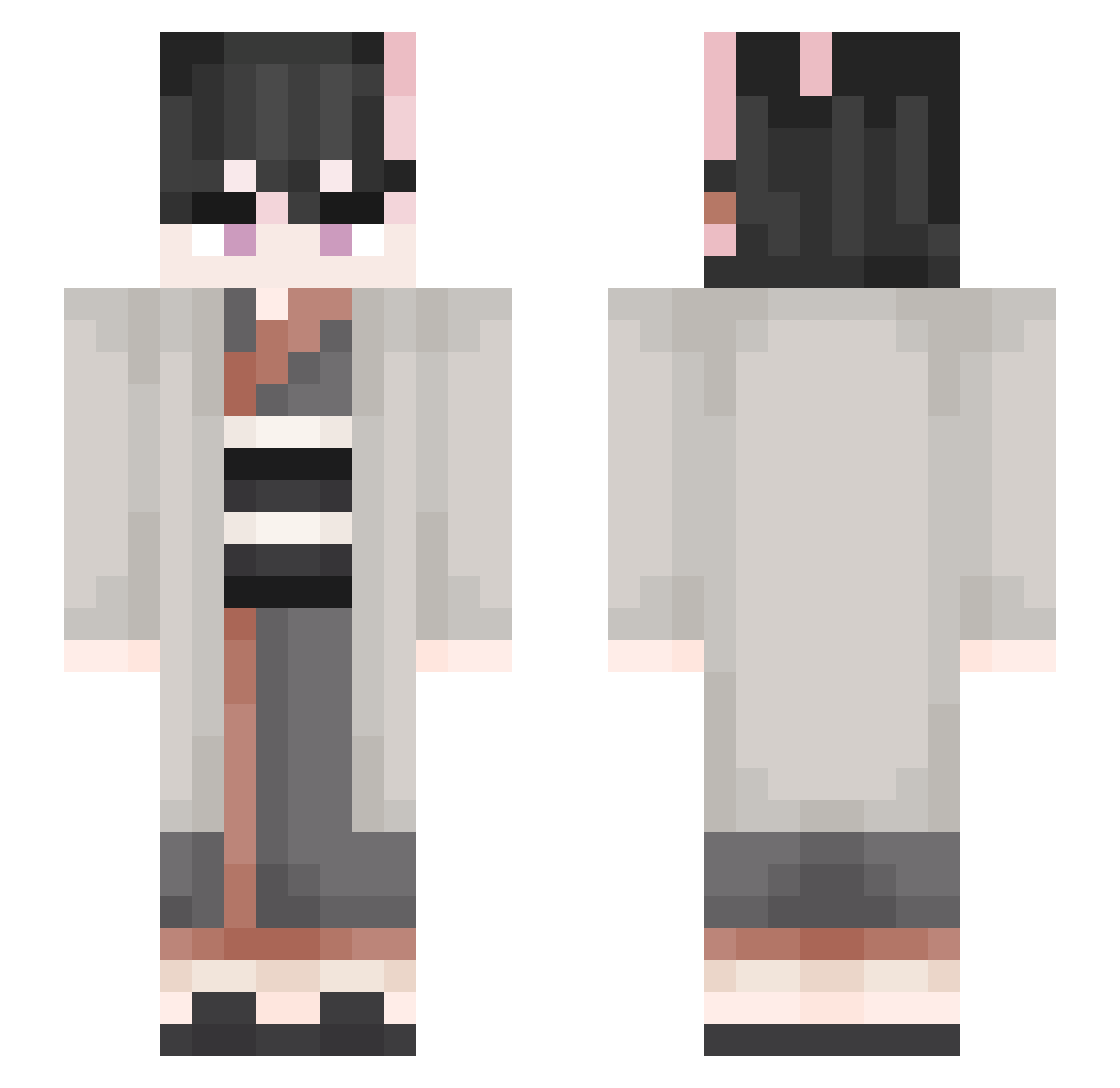 boredSan Minecraft skin, front and back view