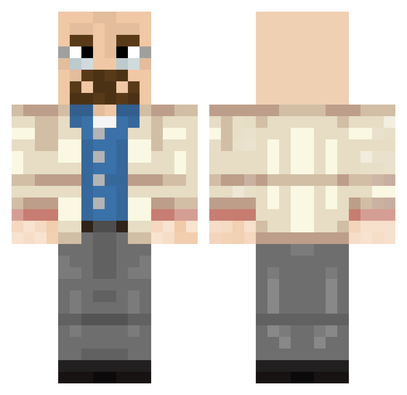 AndreB007 Minecraft skin, front and back view