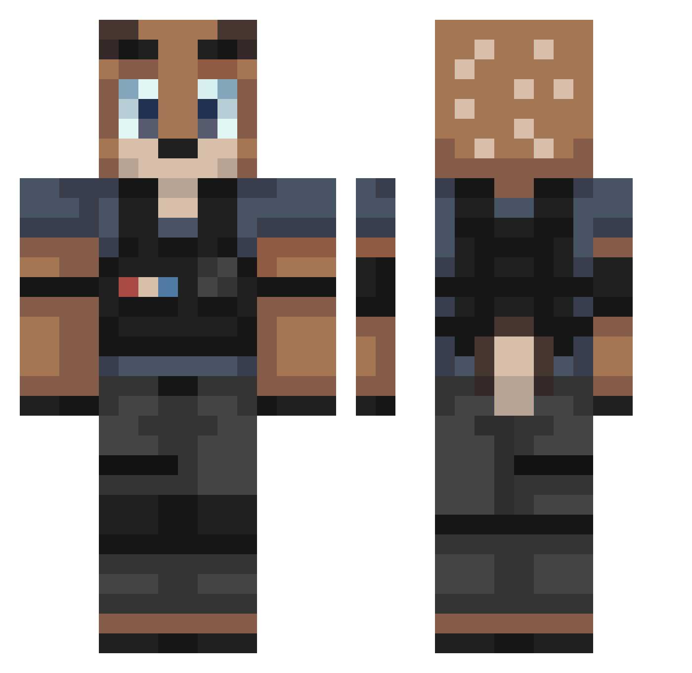 JohnyTheDeer Minecraft skin, front and back view