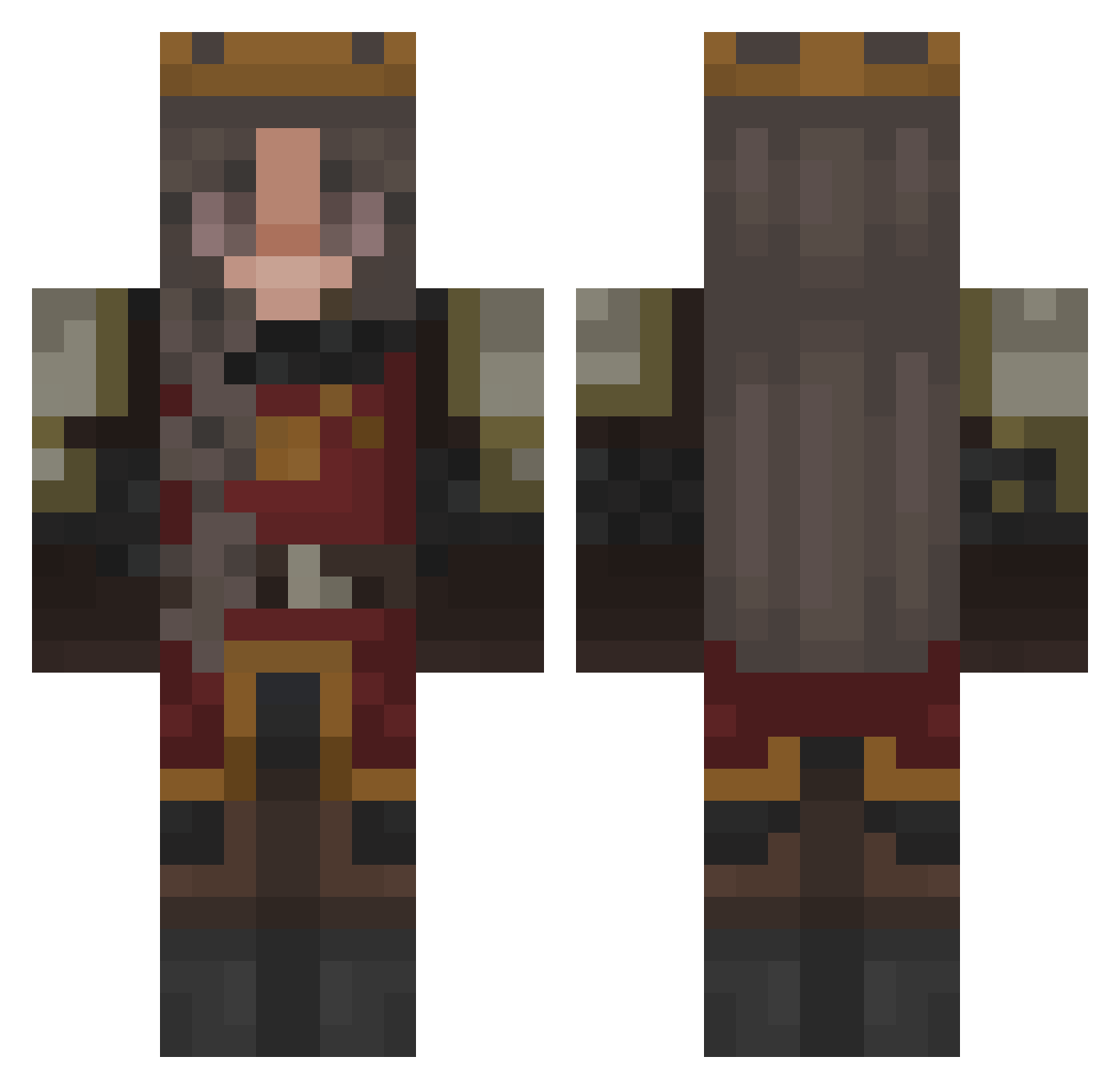 HelioPHC Minecraft skin, front and back view