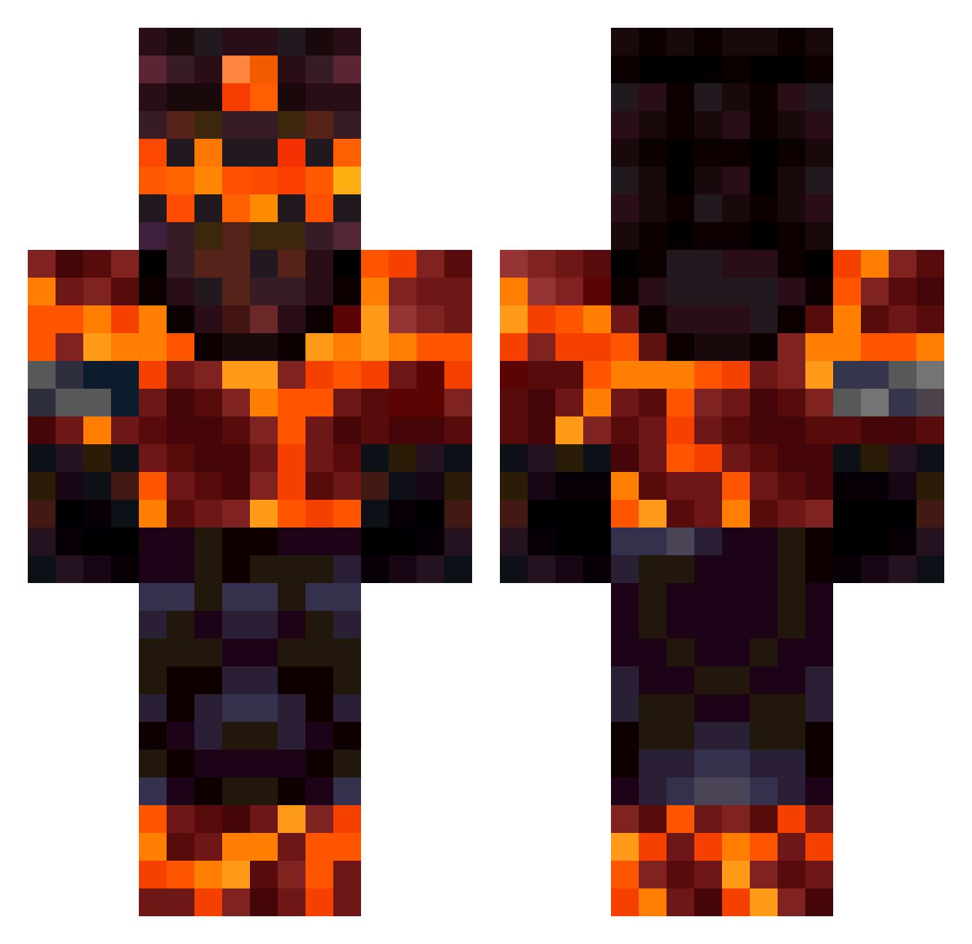 Kabracan Minecraft skin, front and back view