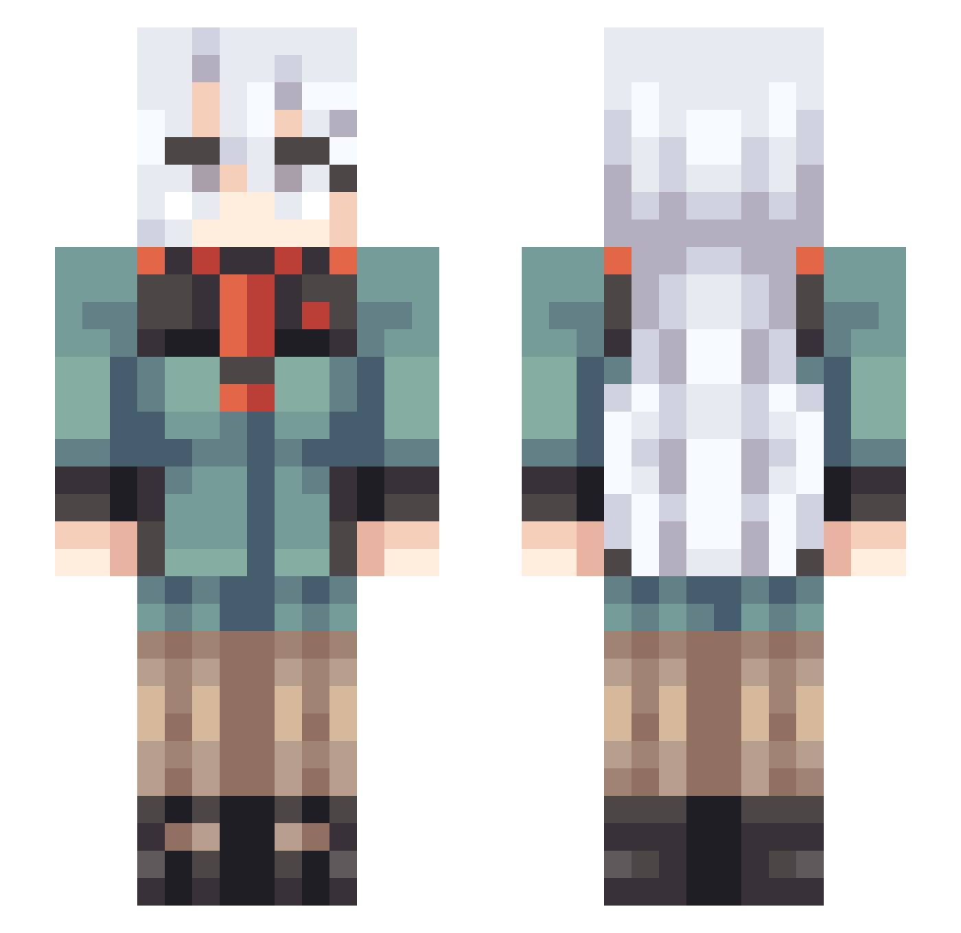 Frostanthium Minecraft skin, front and back view