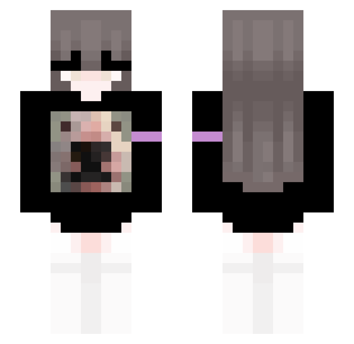 AsiaIsChilling Minecraft skin, front and back view
