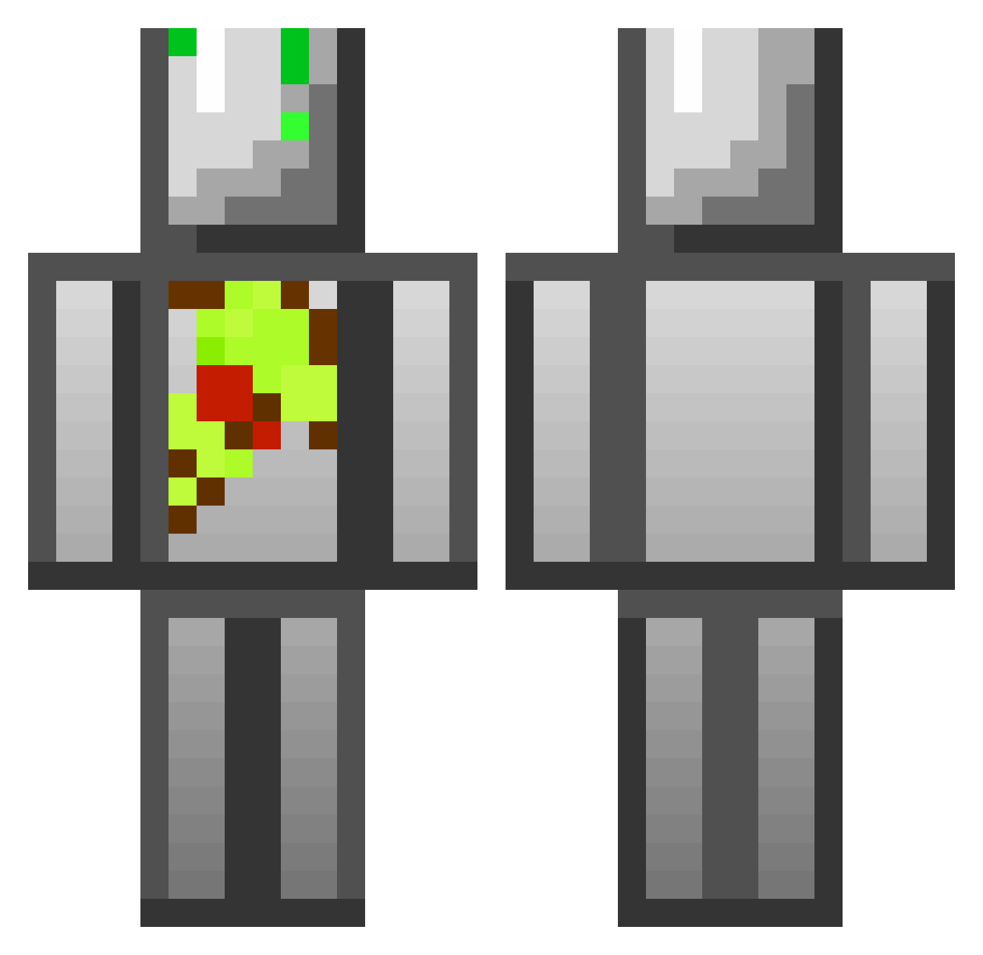 ToxicWheat Minecraft skin, front and back view