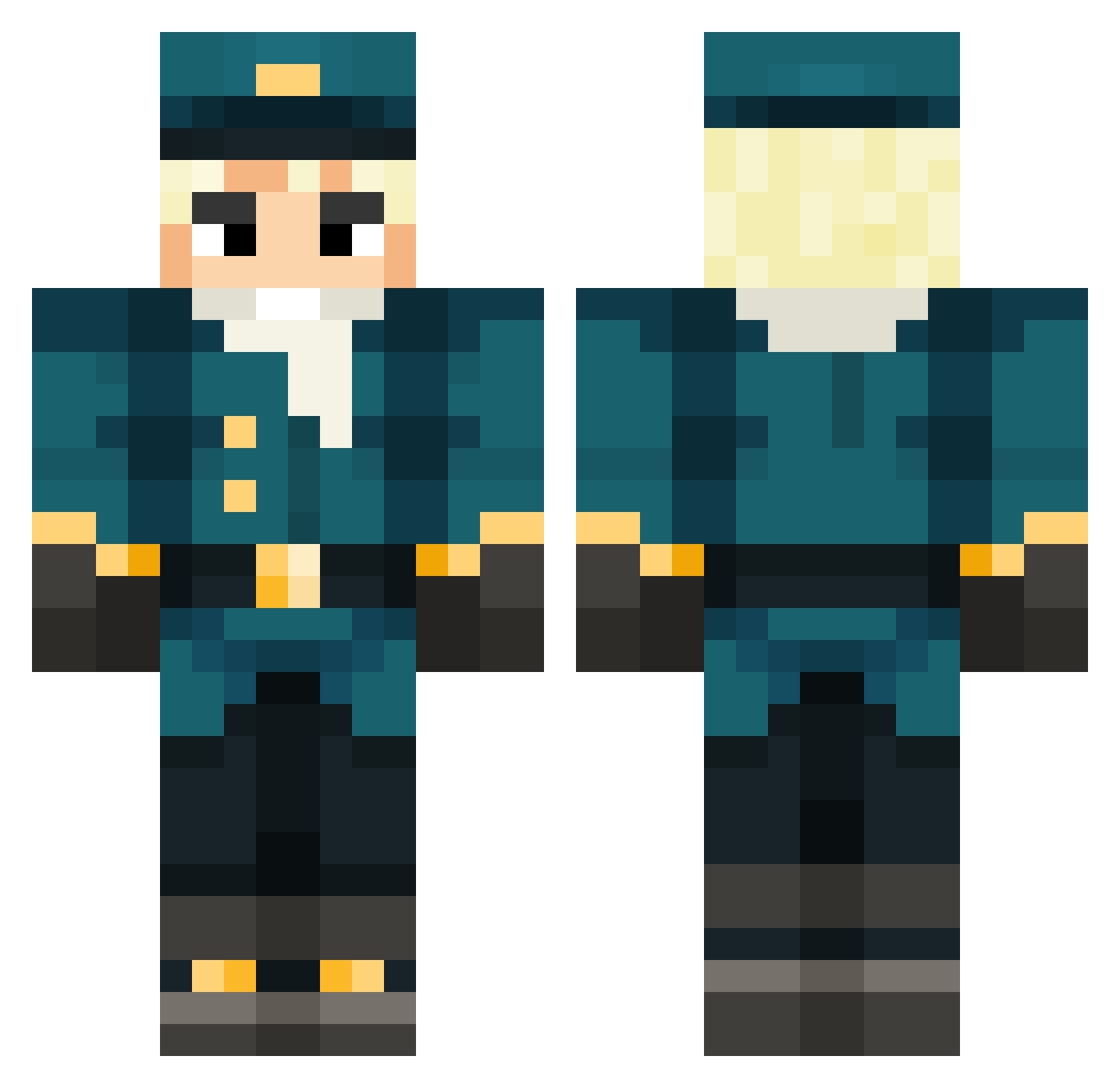 BandeOrganisee Minecraft skin, front and back view