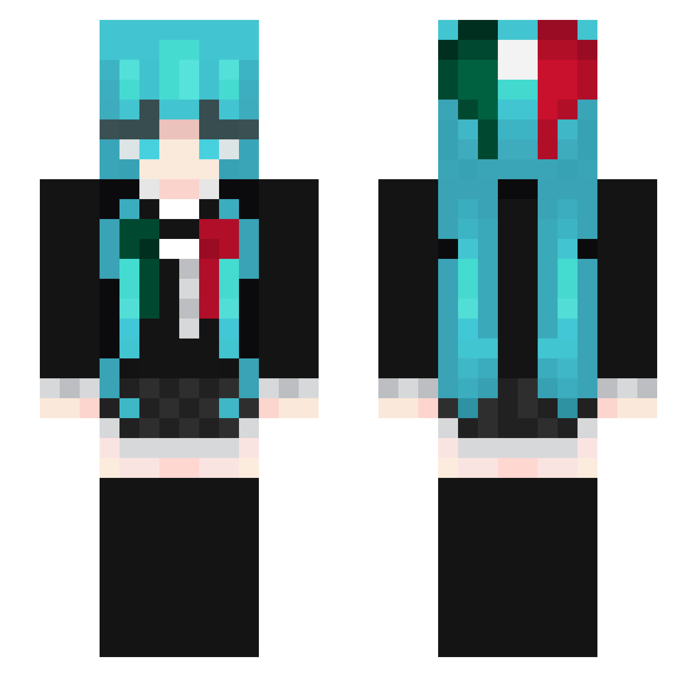 NebulaLia Minecraft skin, front and back view