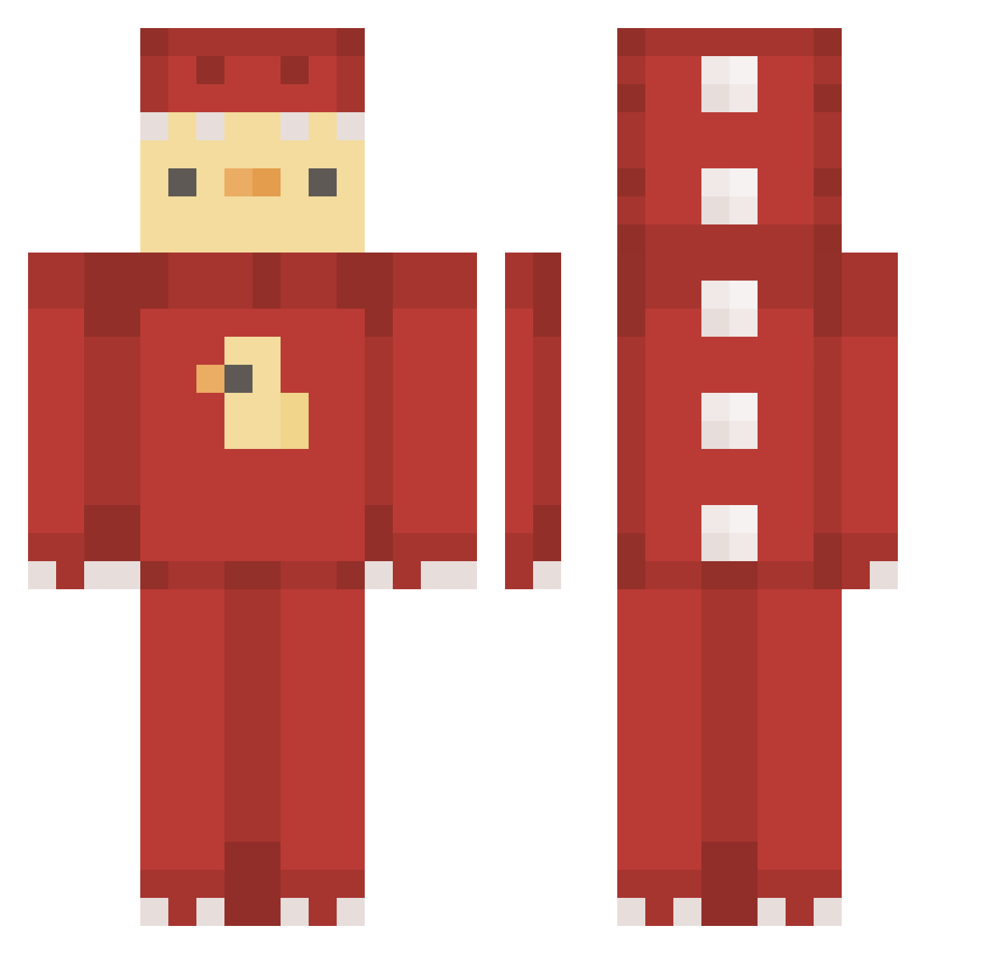 kulfie16 Minecraft skin, front and back view