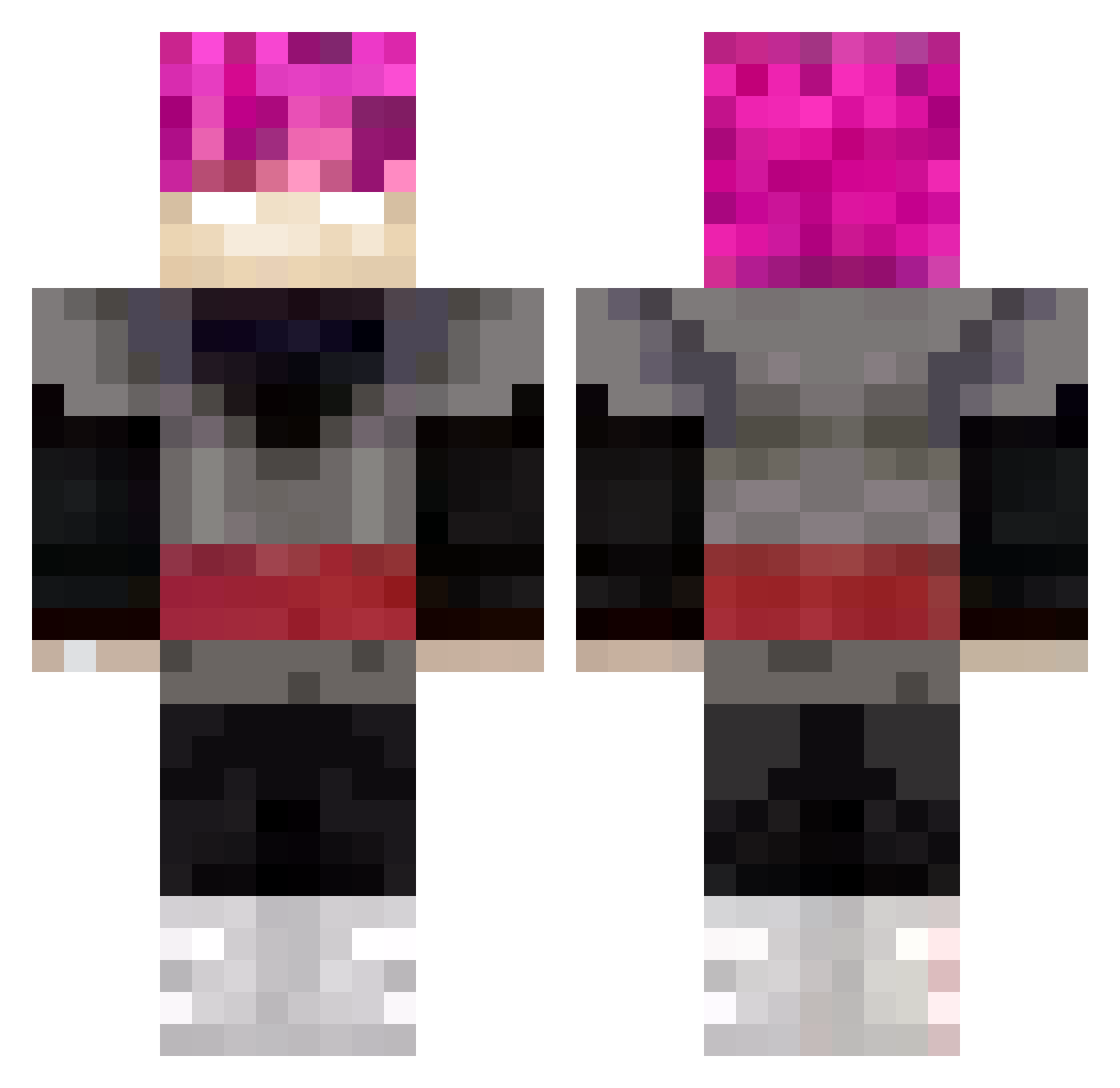 GANGSHARKBATMAN Minecraft skin, front and back view