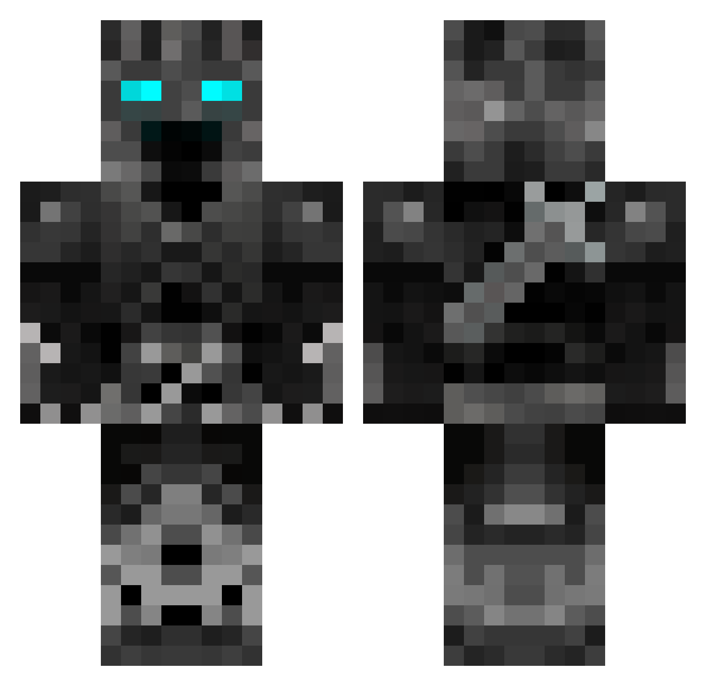 ConFab Minecraft skin, front and back view