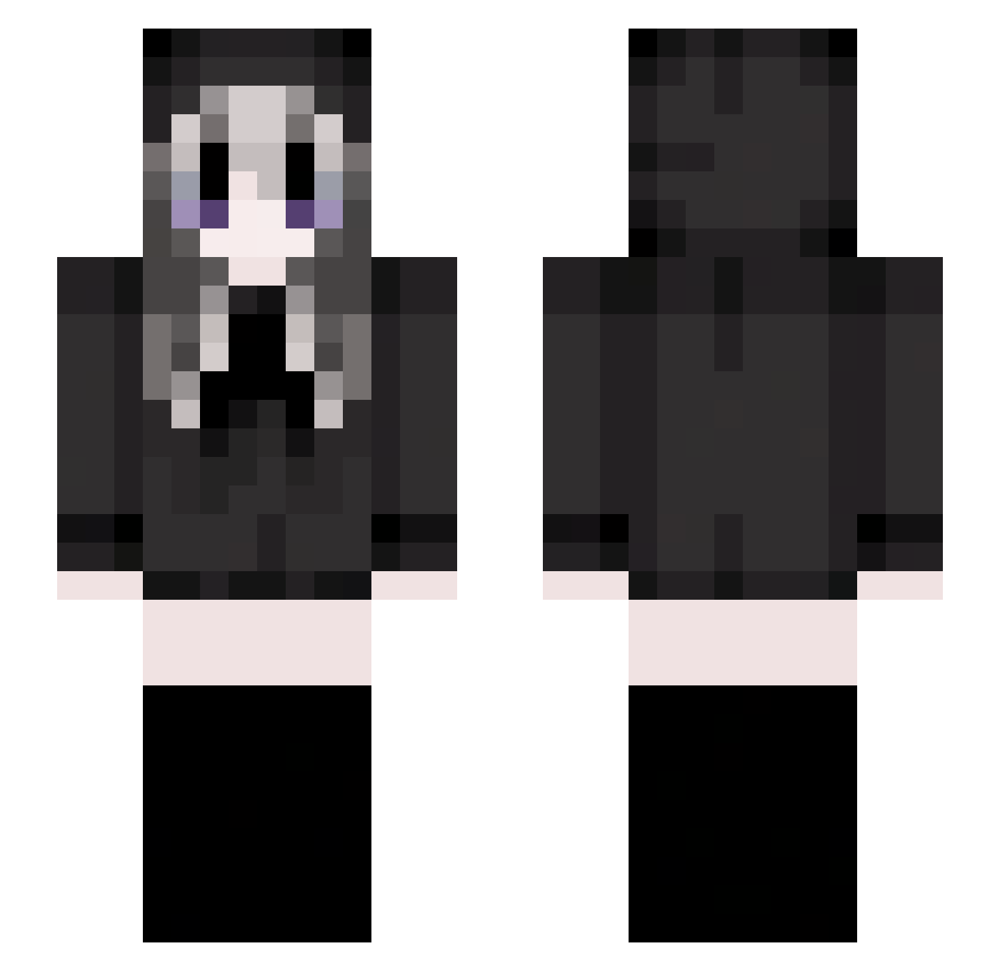 00MishiiXD Minecraft skin, front and back view