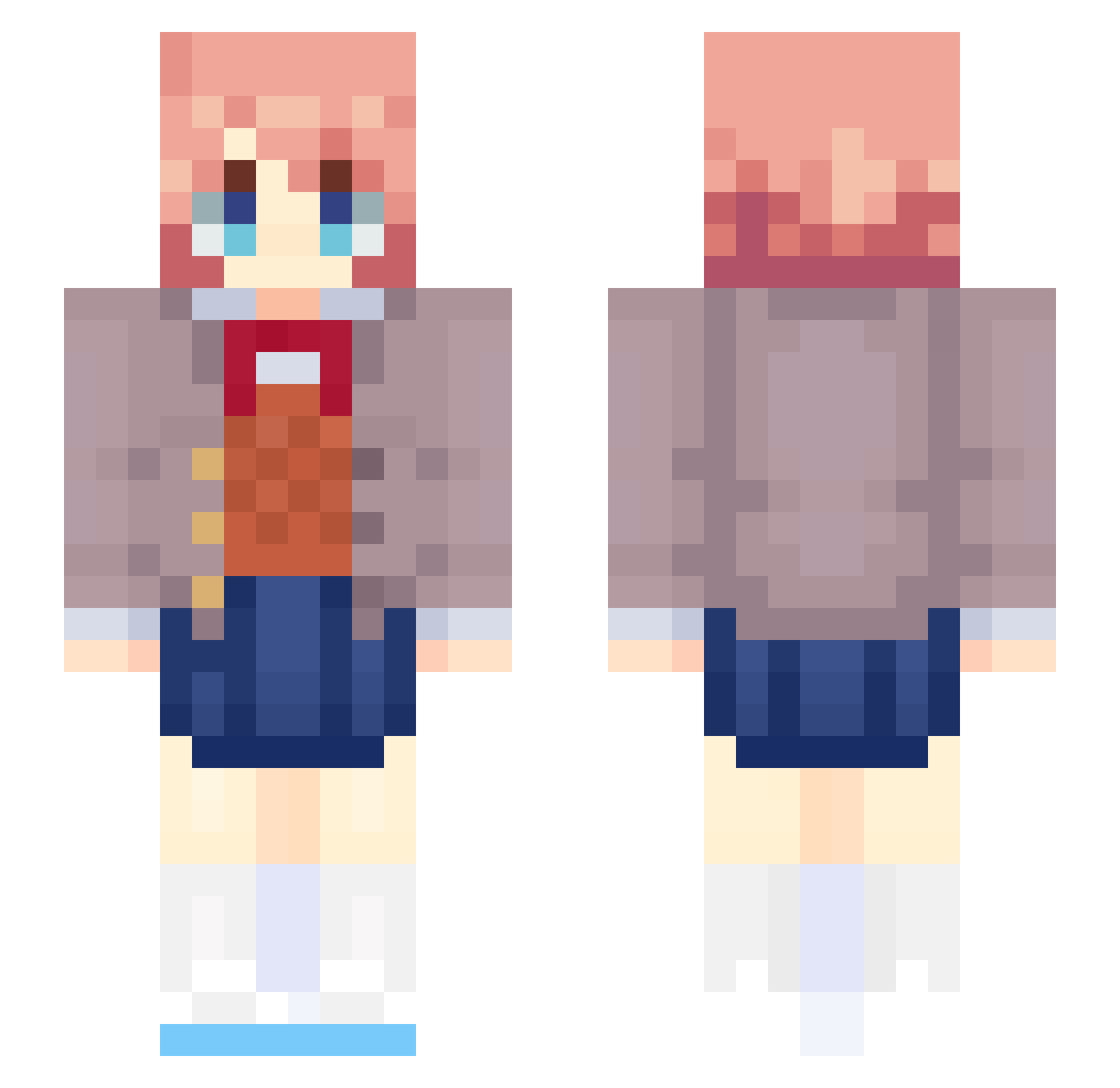 Miophobic Minecraft skin, front and back view