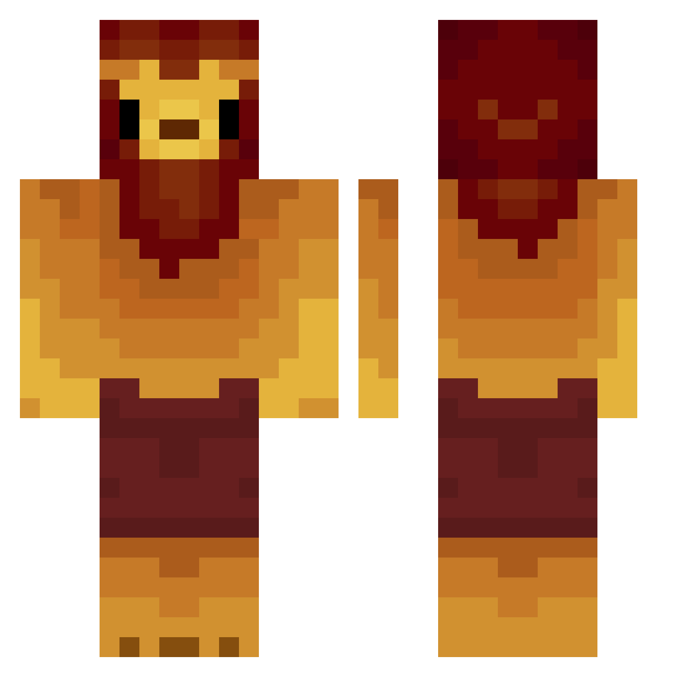 Samsonious Minecraft skin, front and back view