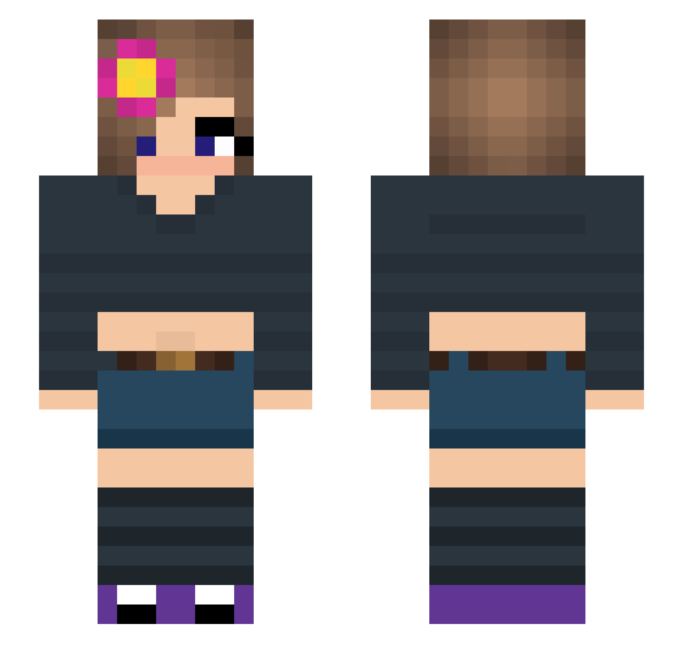 vsjq Minecraft skin, front and back view