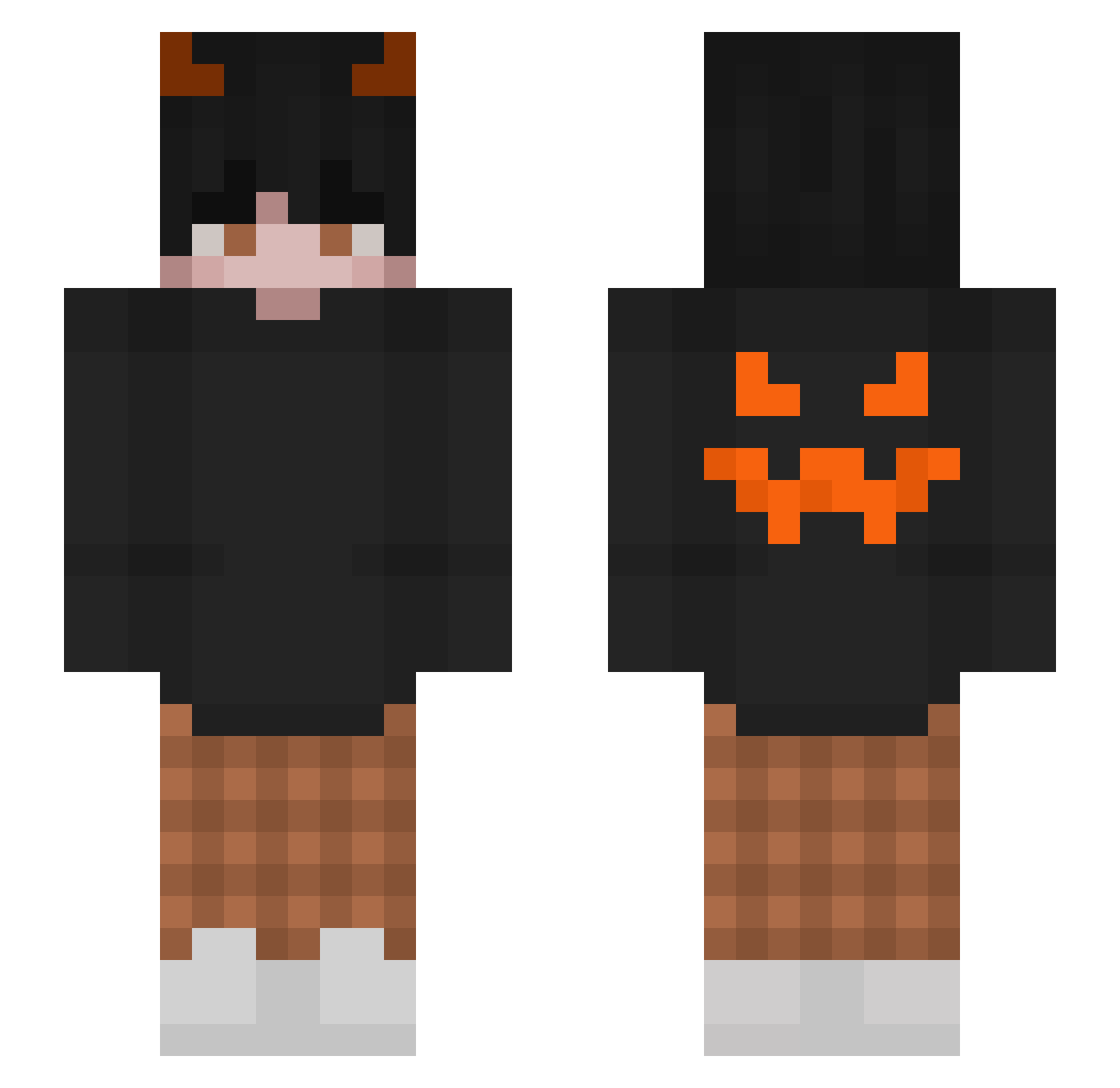 Unpaint Minecraft skin, front and back view