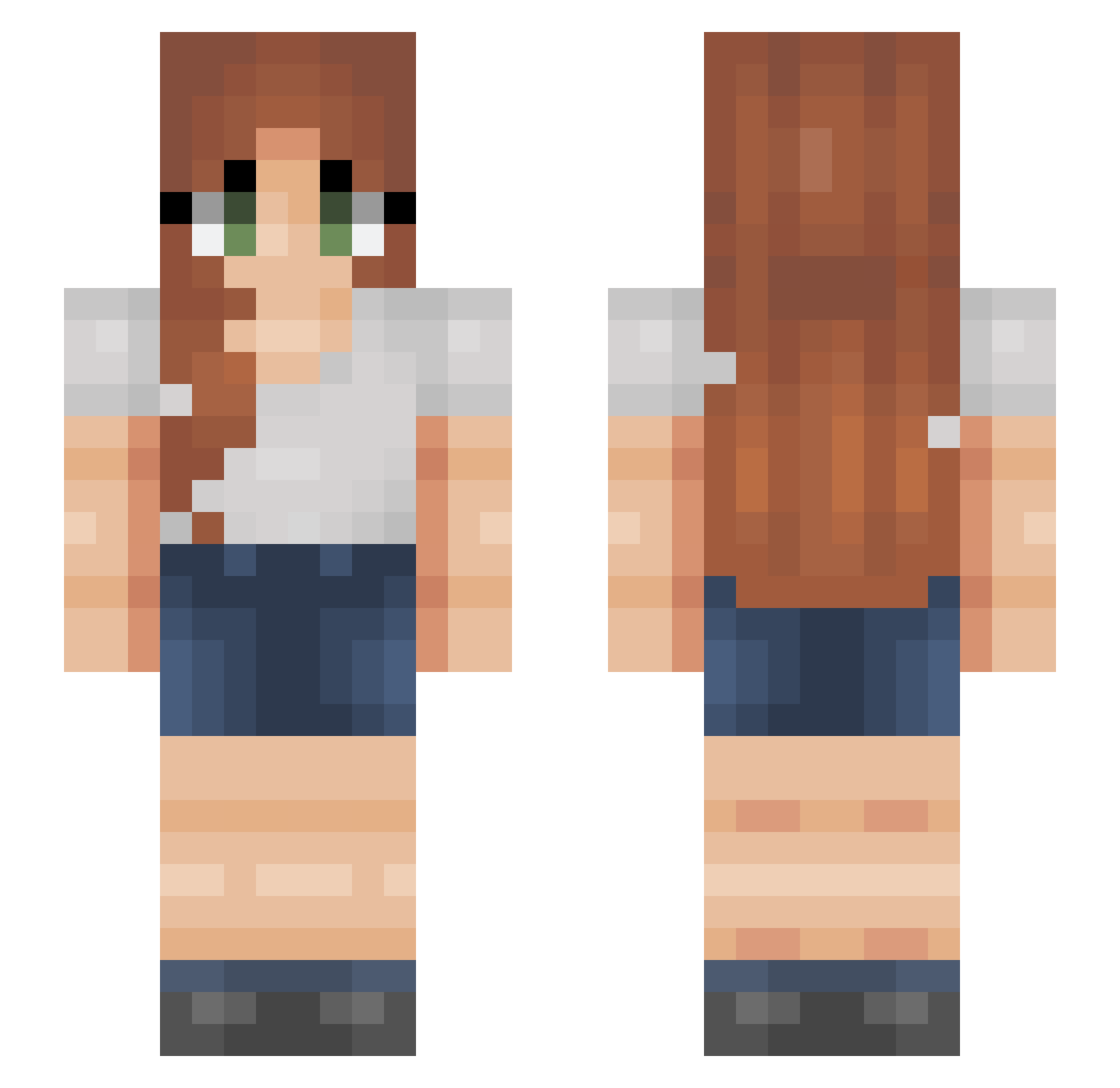 Visi_Gal Minecraft skin, front and back view