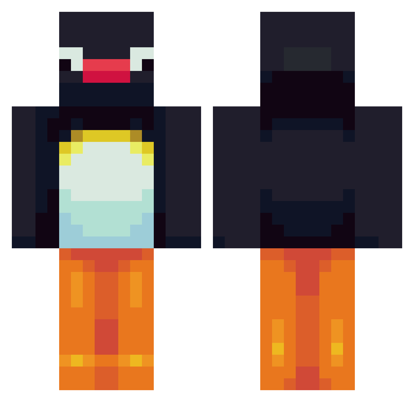 Spyxl Minecraft skin, front and back view