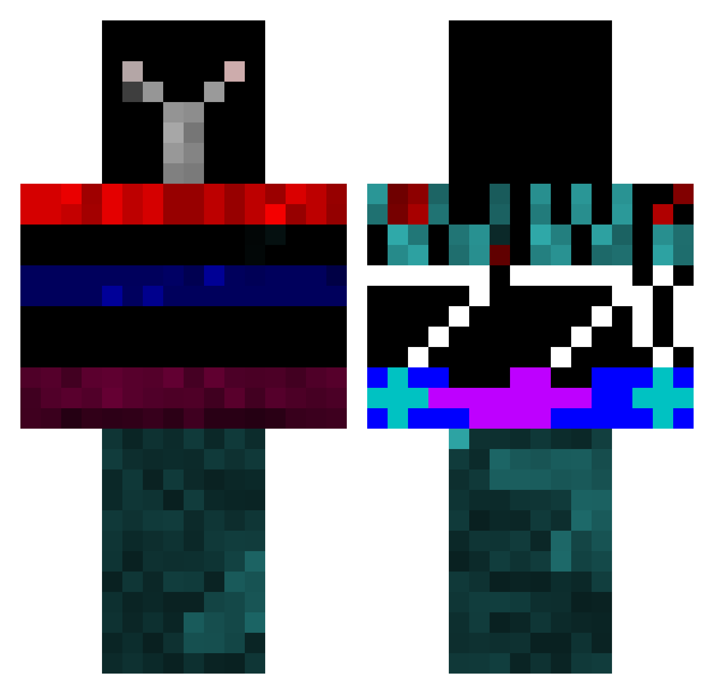 XRI_770 Minecraft skin, front and back view
