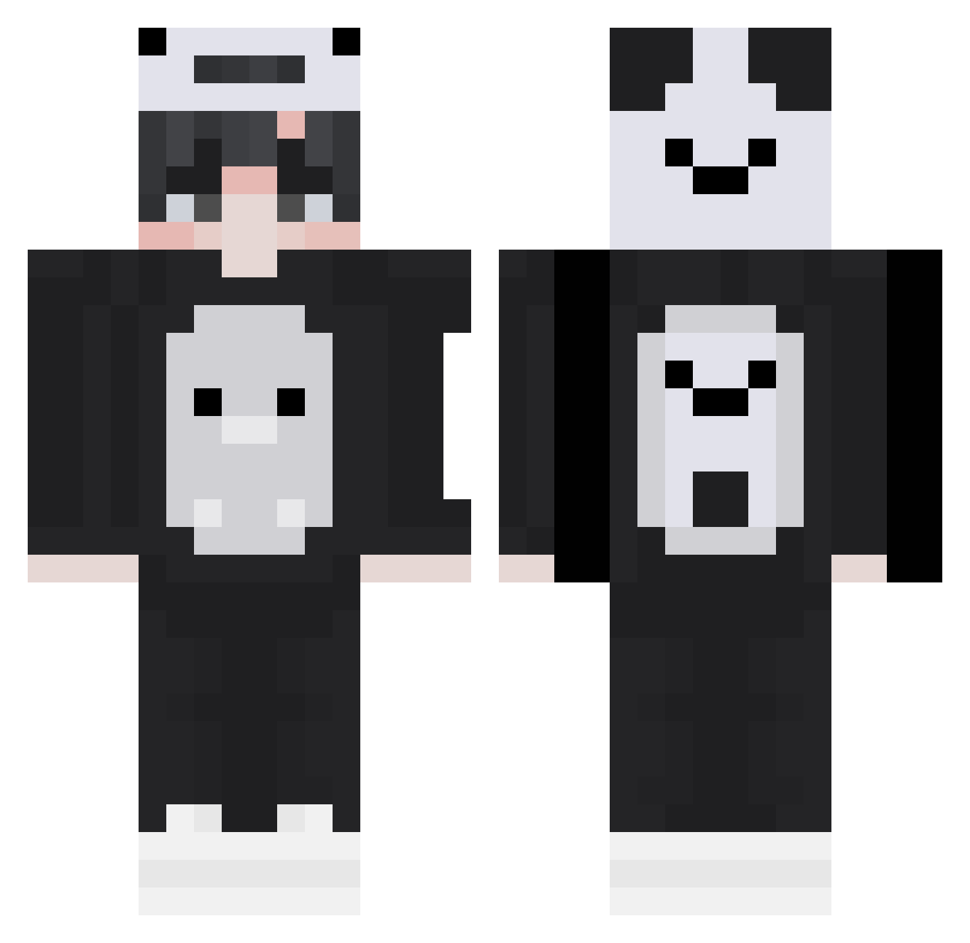 JustNFrans Minecraft skin, front and back view