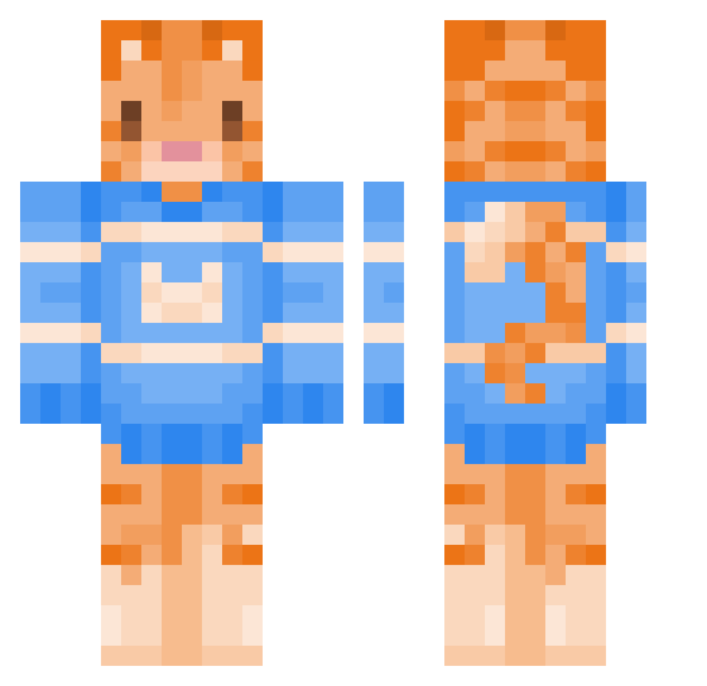 gosmena Minecraft skin, front and back view