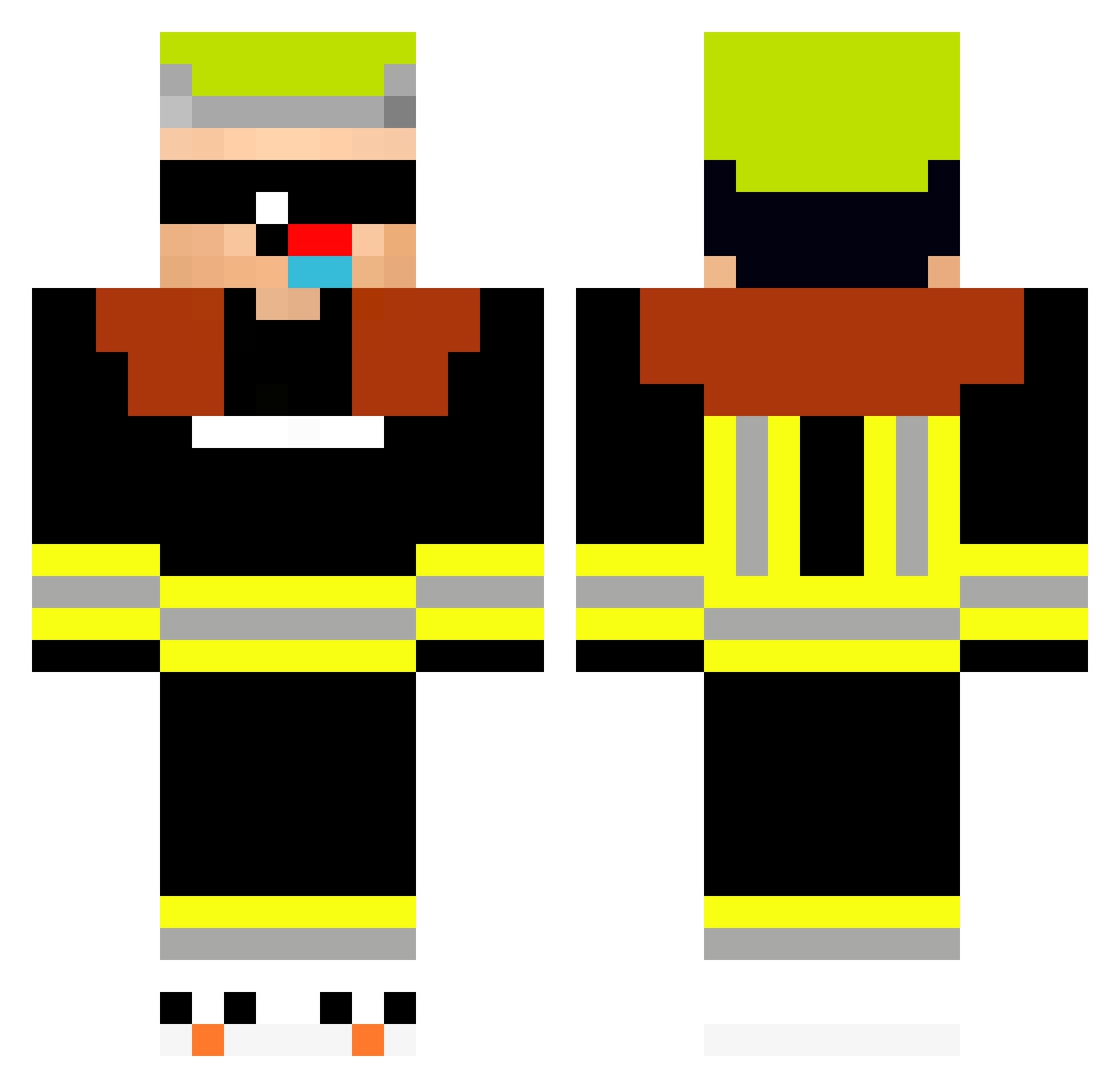 Wegqeknickt Minecraft skin, front and back view