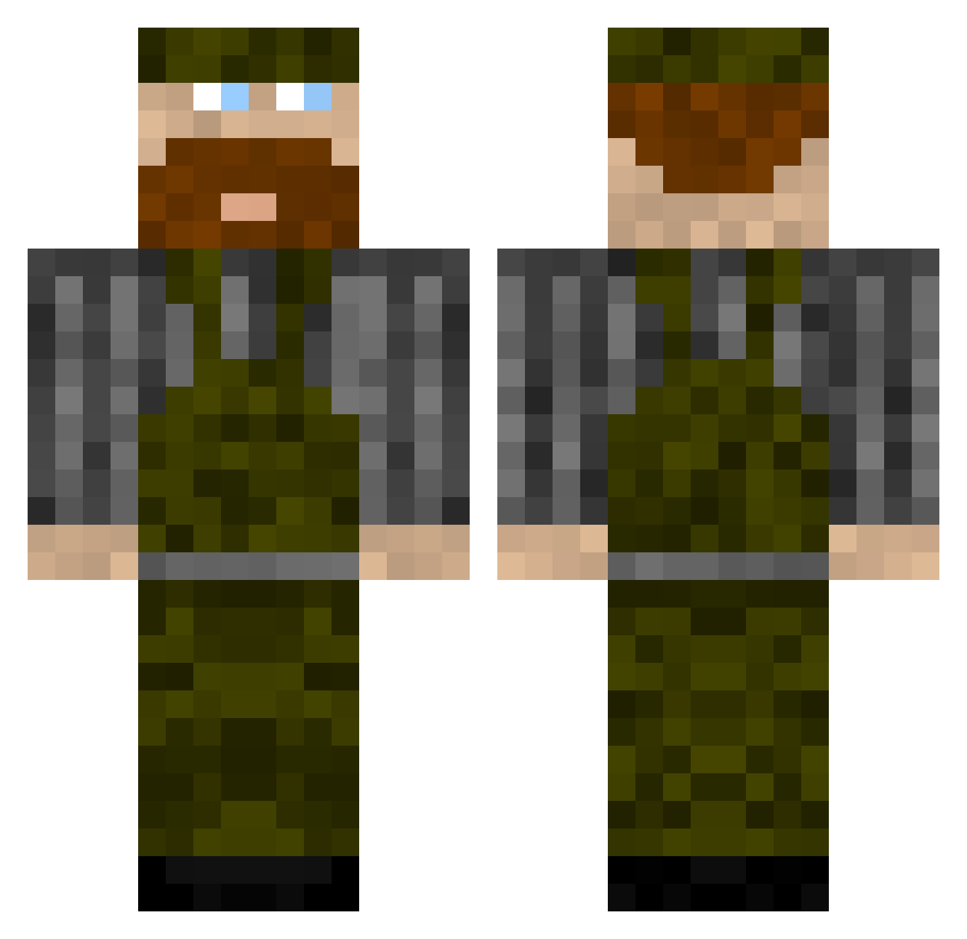 Spor Minecraft skin, front and back view