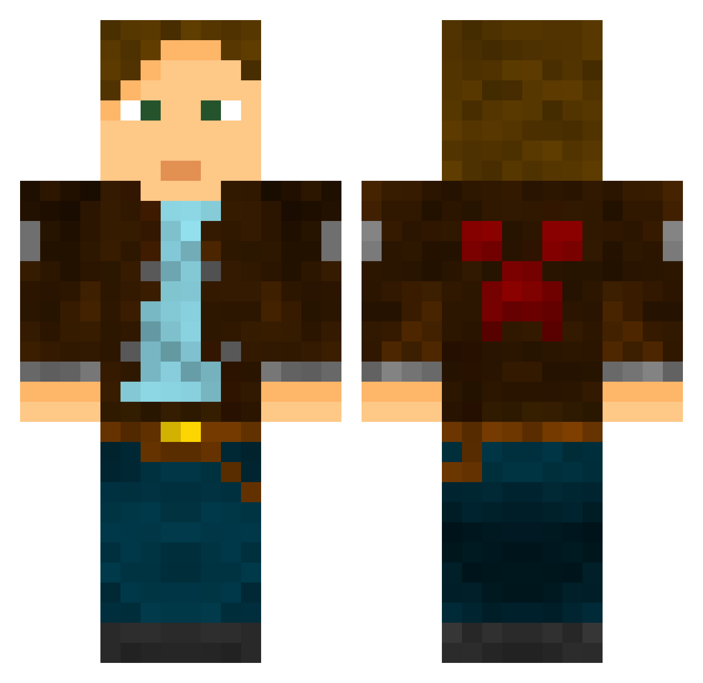 crare Minecraft skin, front and back view