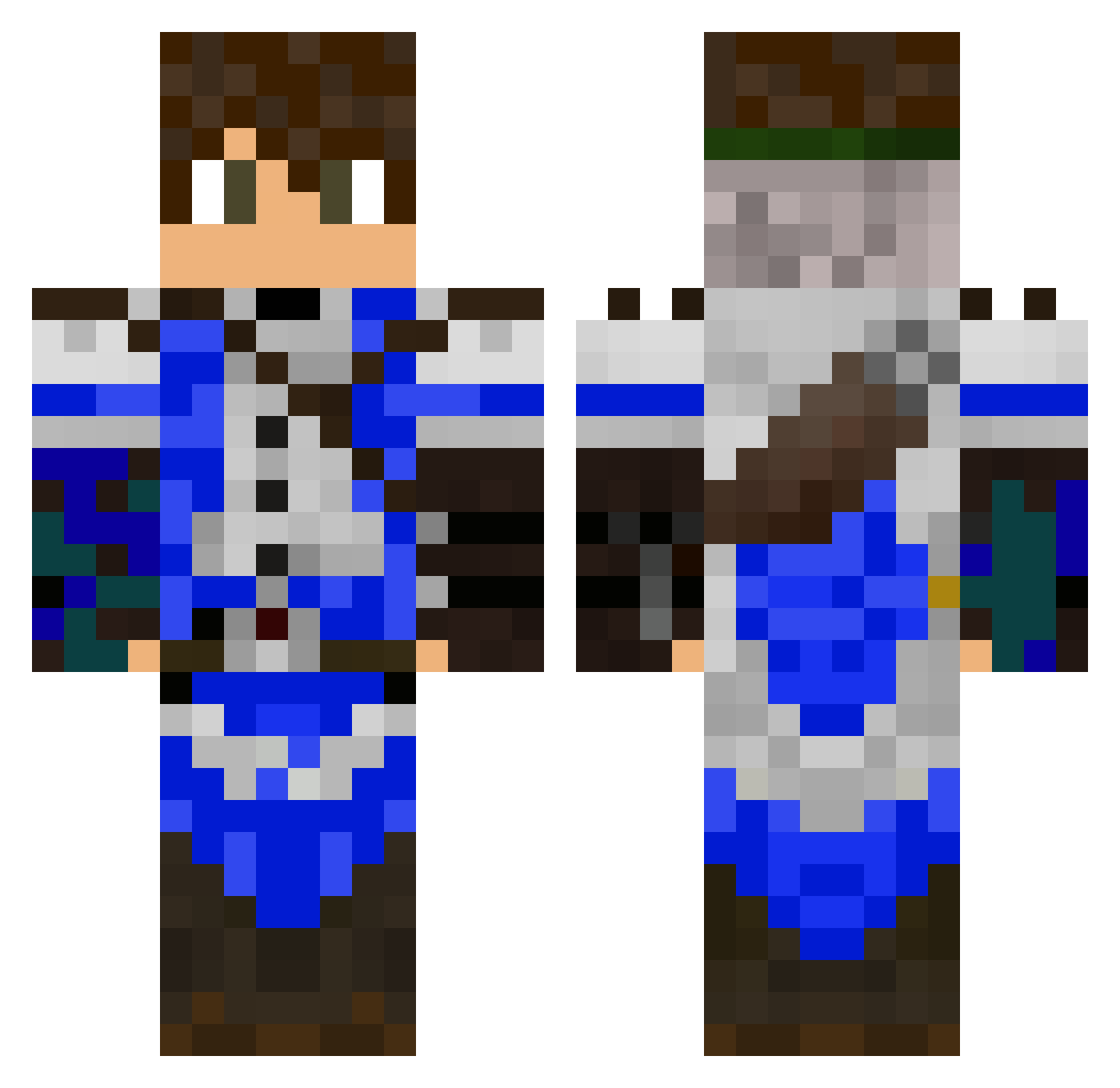 Biosis Minecraft skin, front and back view