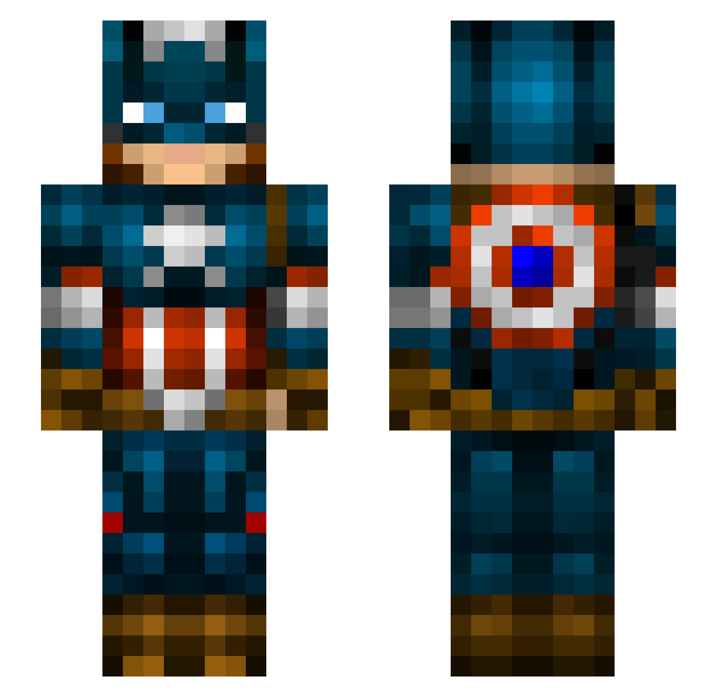 doctorbean Minecraft skin, front and back view