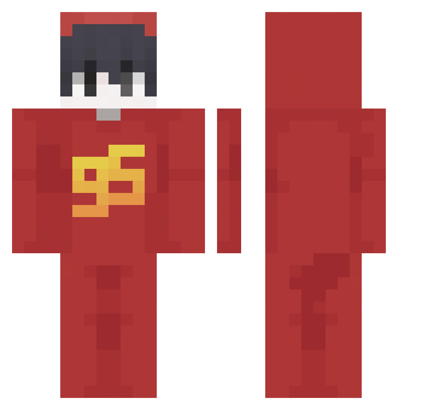 q7qXD Minecraft skin, front and back view