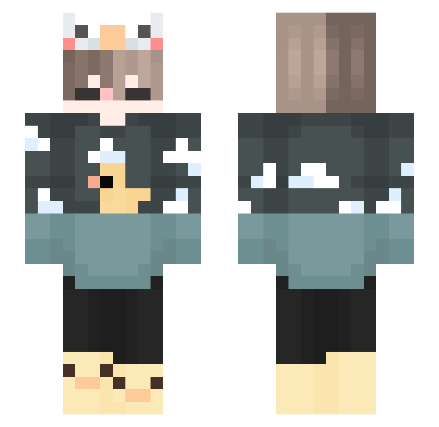 claudiuszx Minecraft skin, front and back view