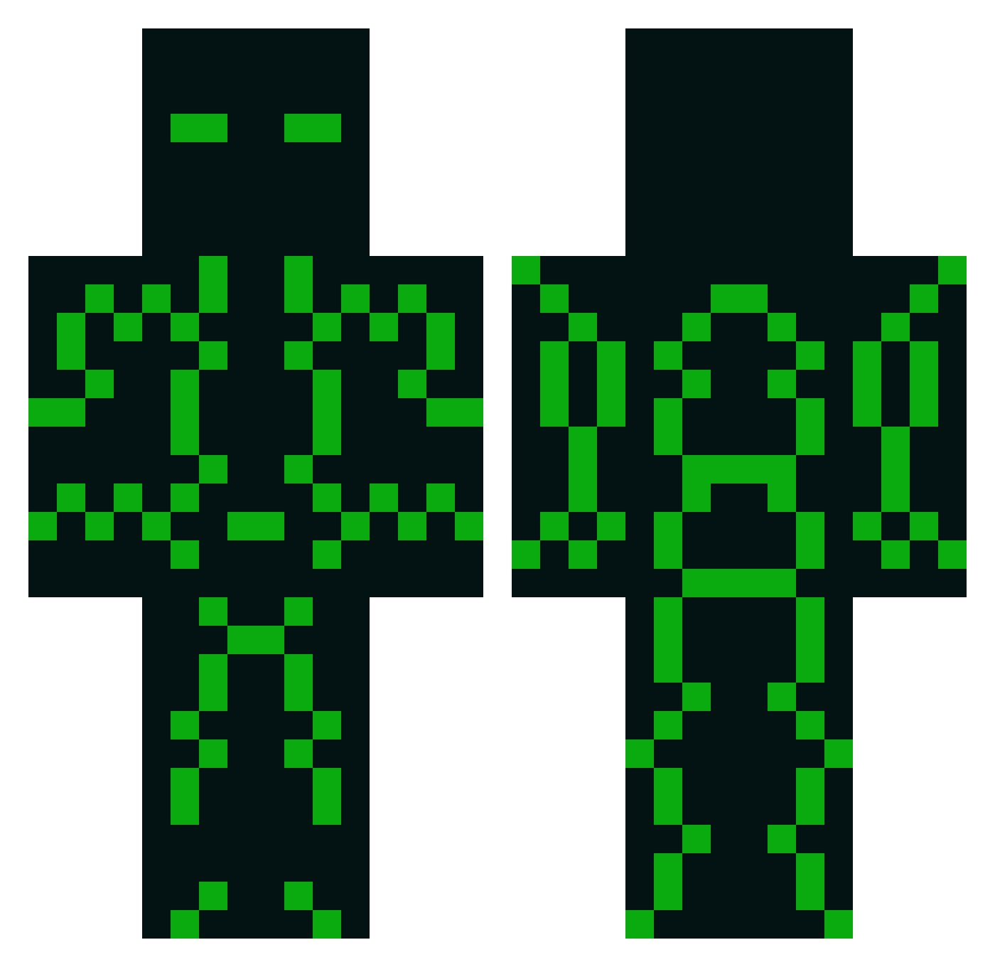 ikawf Minecraft skin, front and back view