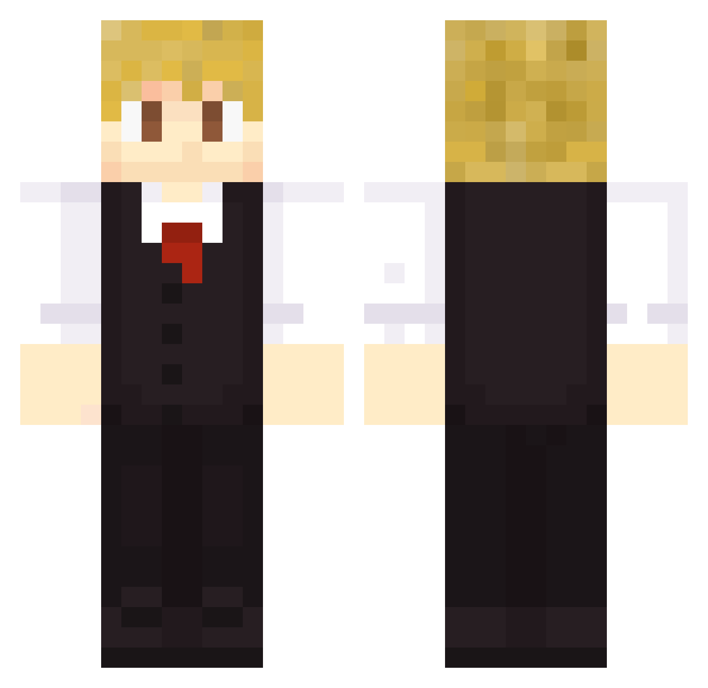 Bruhseph Minecraft skin, front and back view