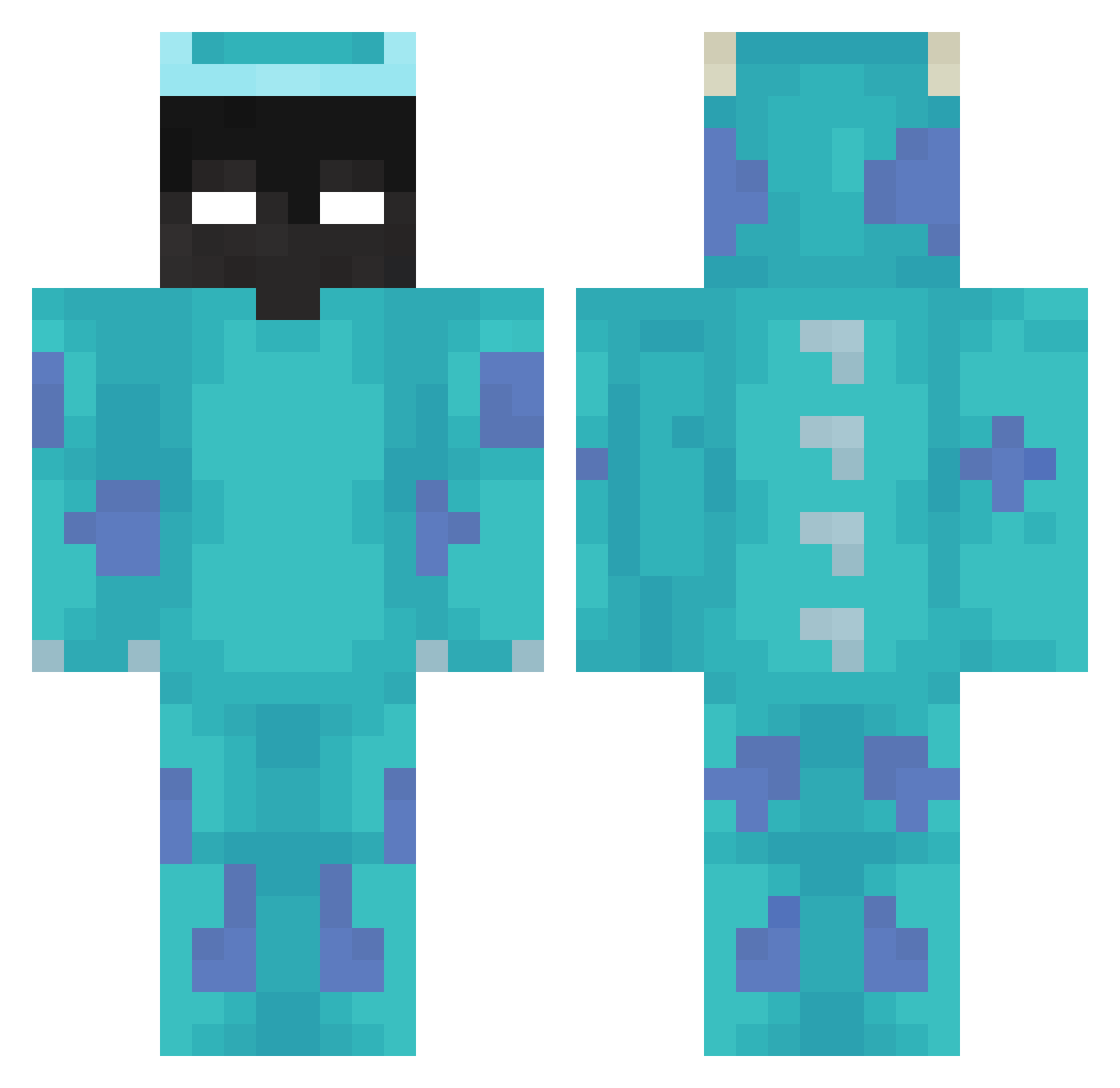 NexSlayer Minecraft skin, front and back view