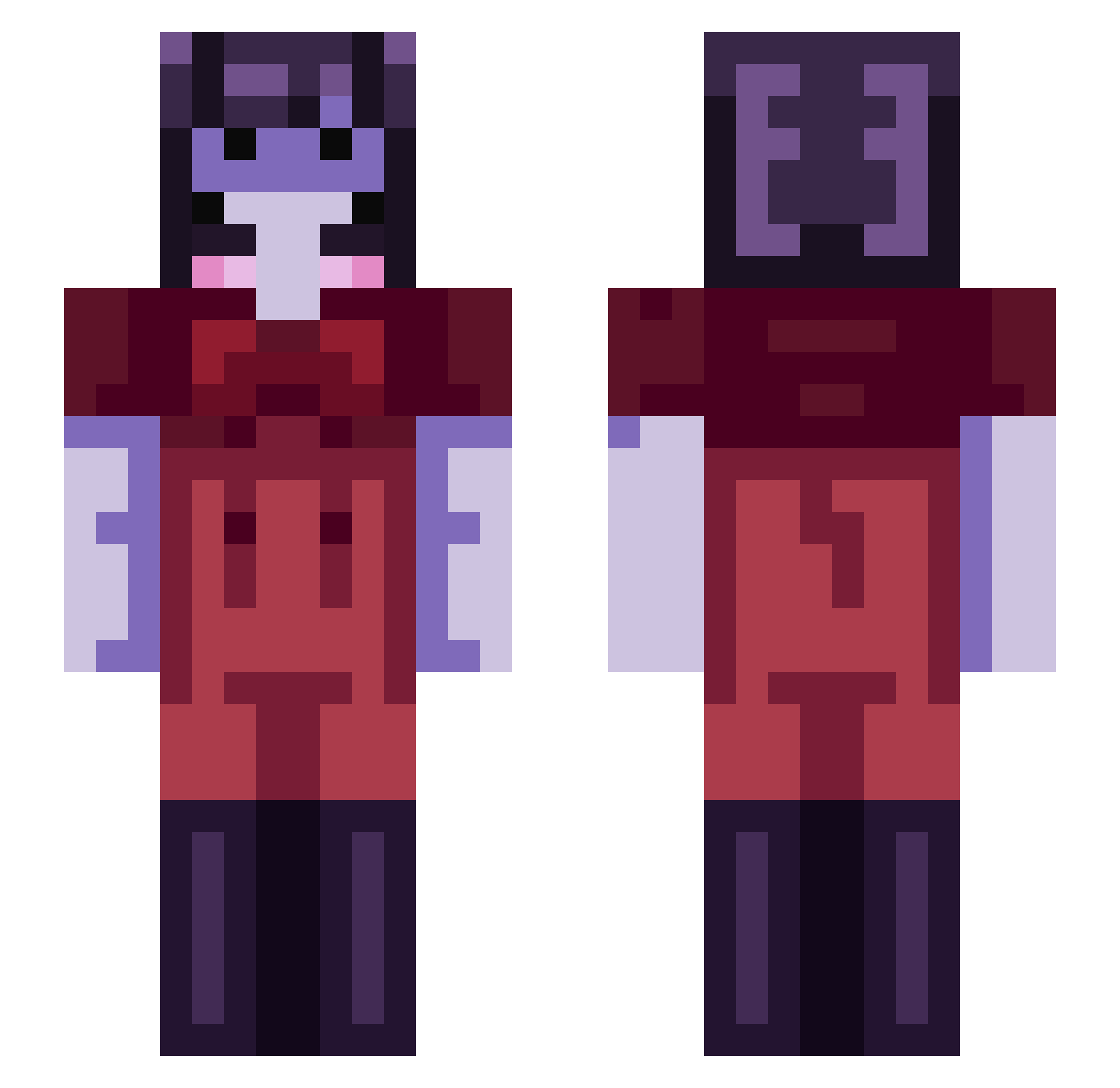 zeedeezeedee Minecraft skin, front and back view
