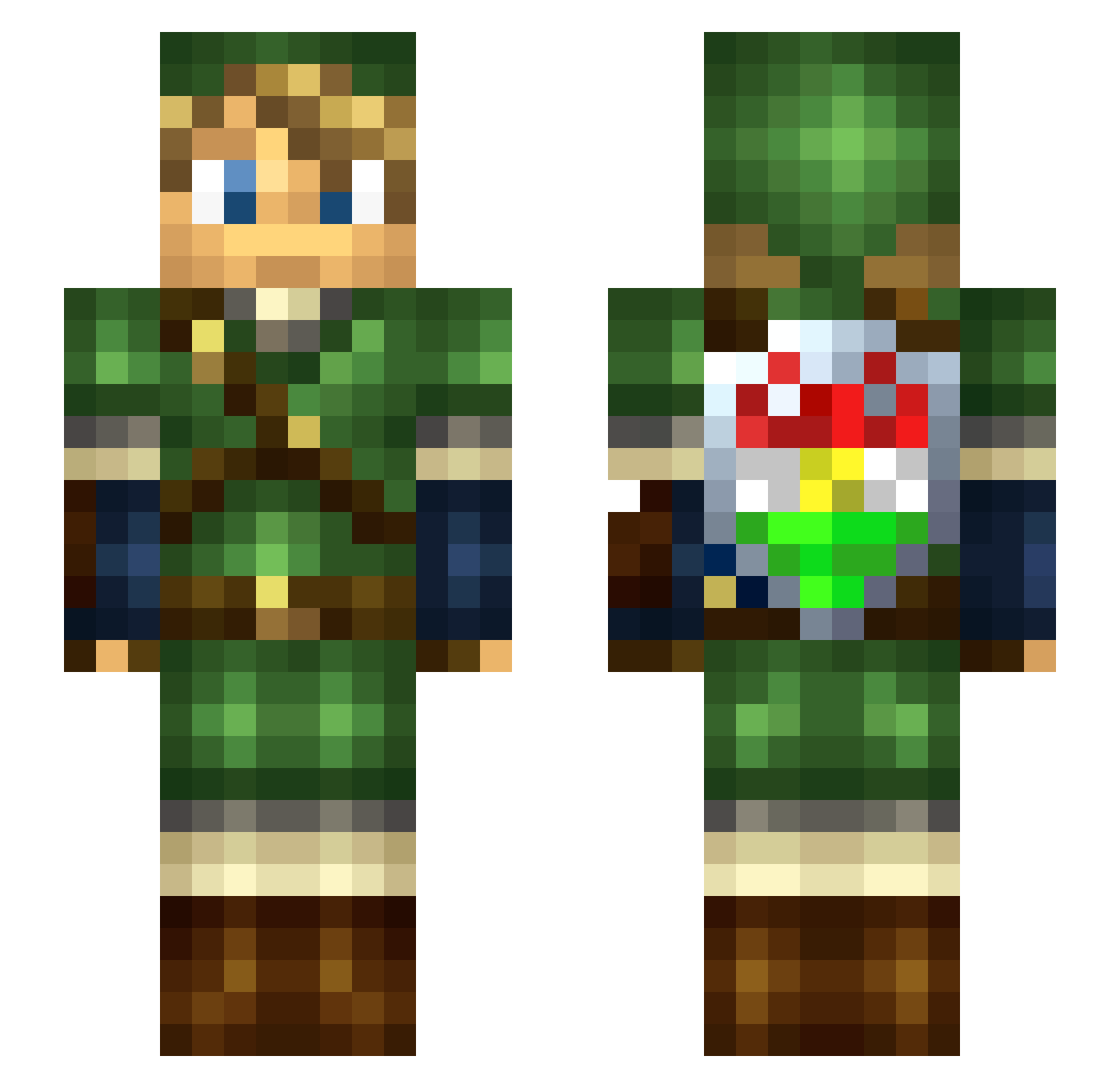 aliibnkrd Minecraft skin, front and back view