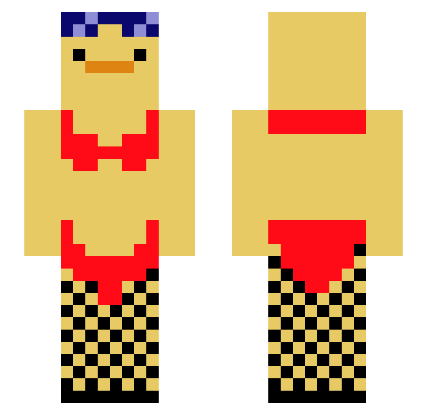 Wubluuu Minecraft skin, front and back view