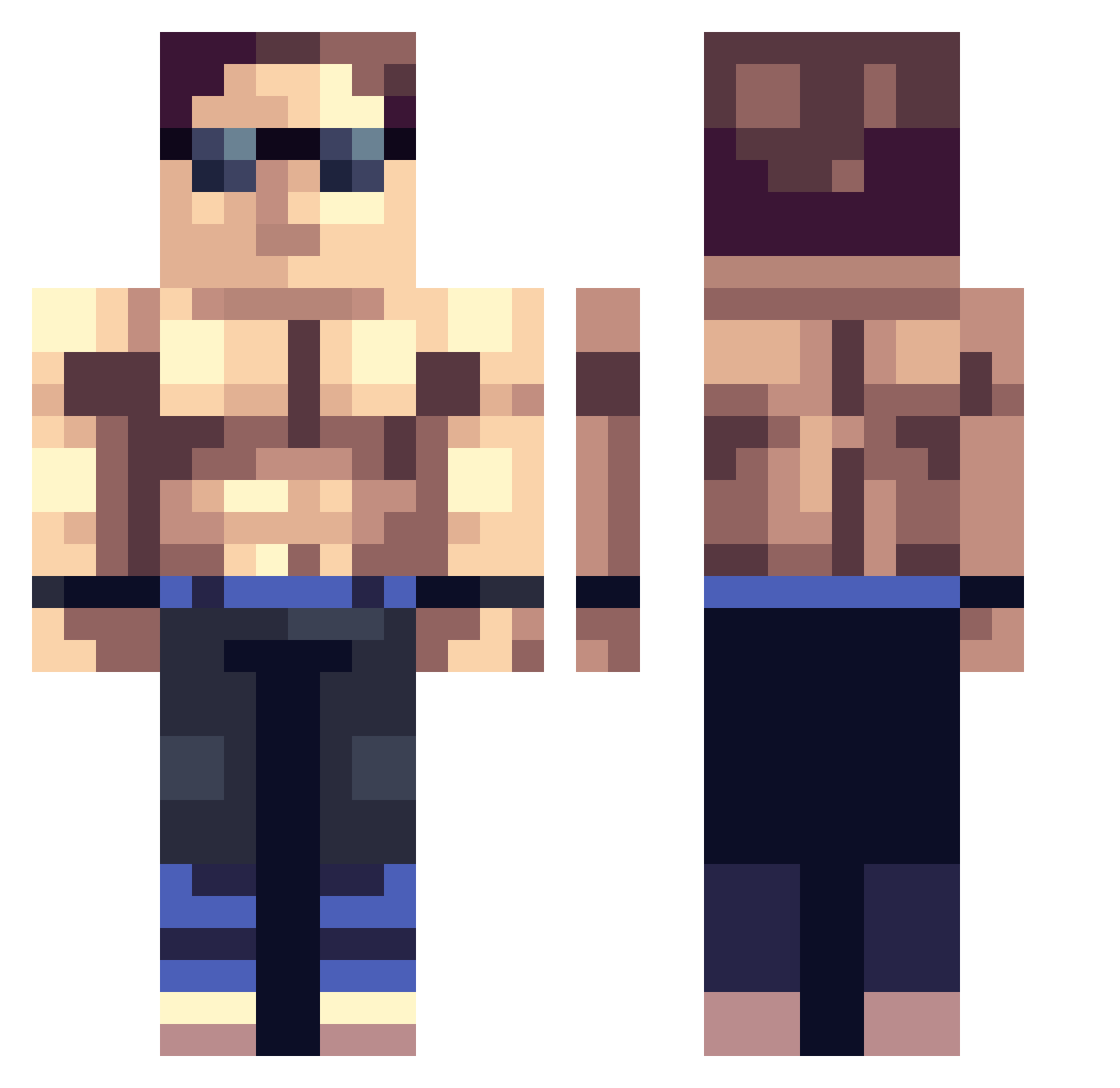KonoTamarauDa Minecraft skin, front and back view