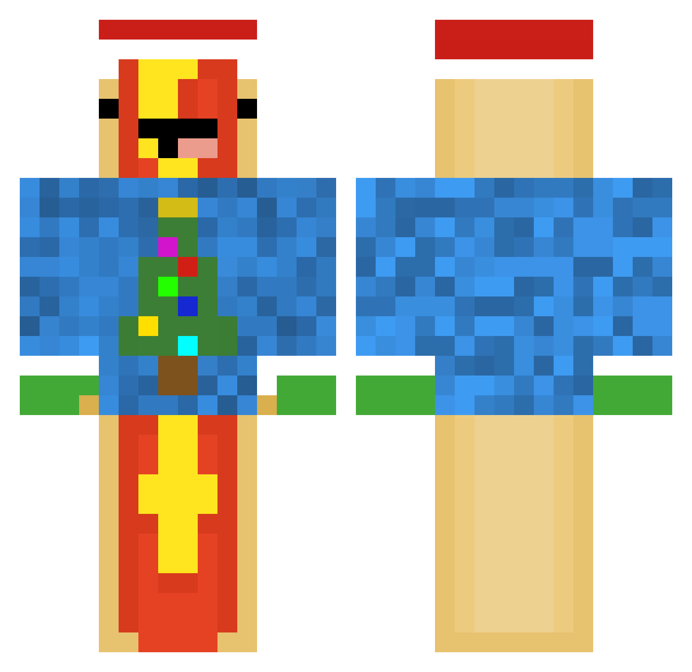 qCryptic Minecraft skin, front and back view