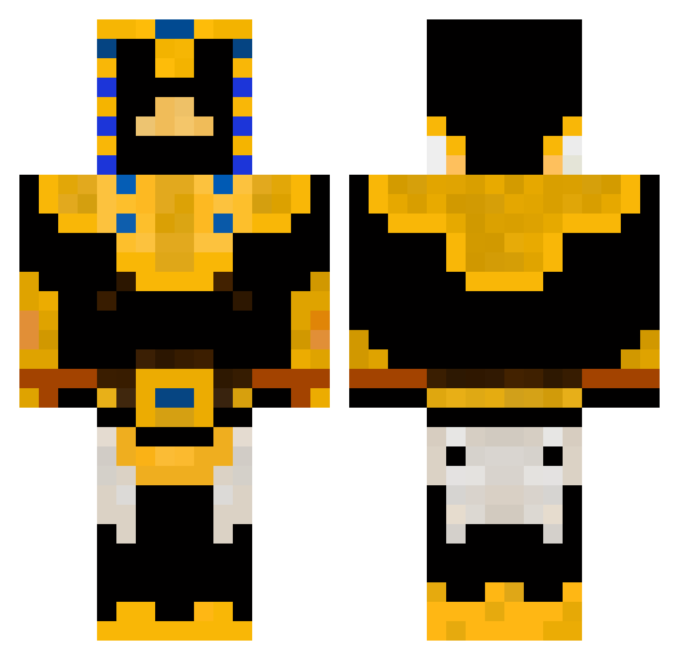 Pacnake Minecraft skin, front and back view