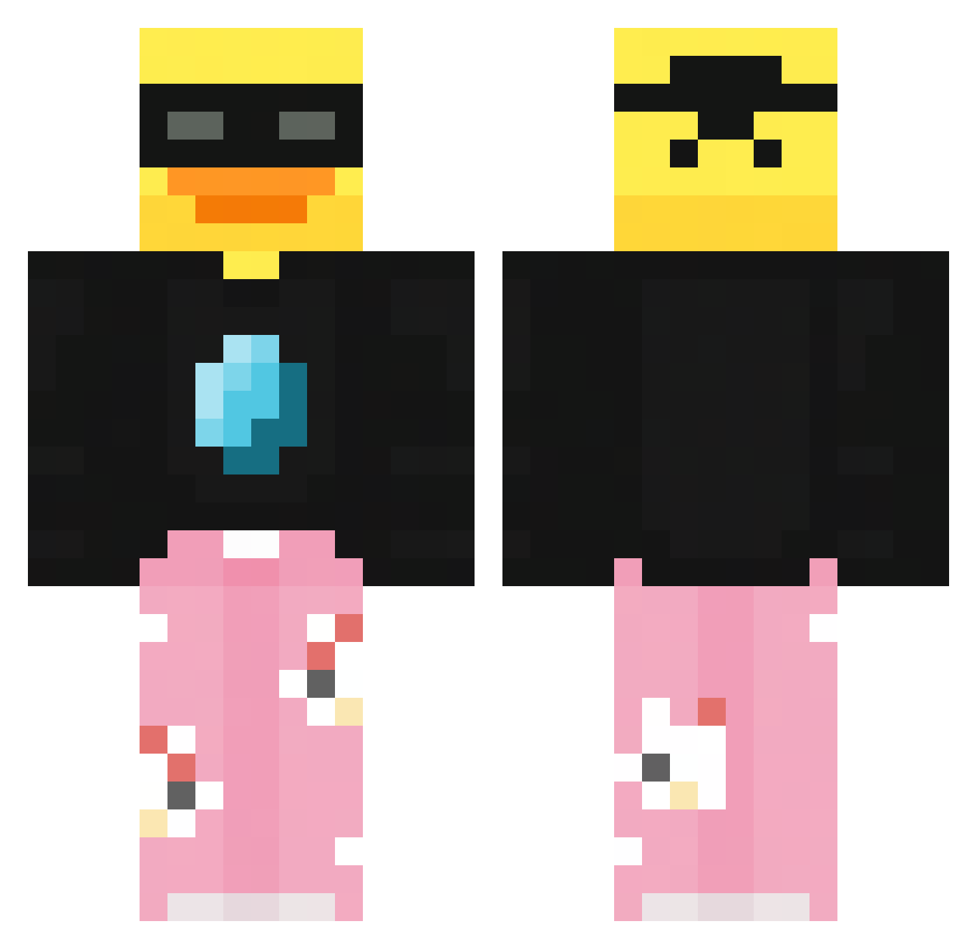 IWlE6 Minecraft skin, front and back view