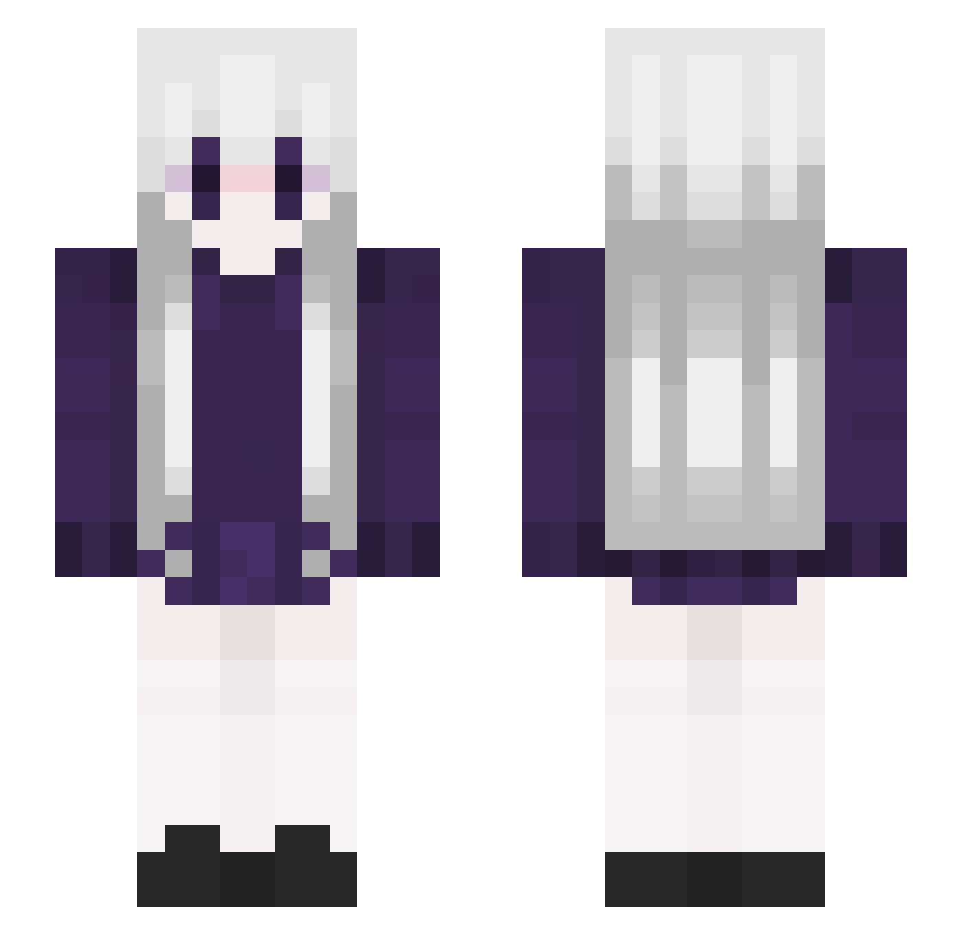 yaresa Minecraft skin, front and back view